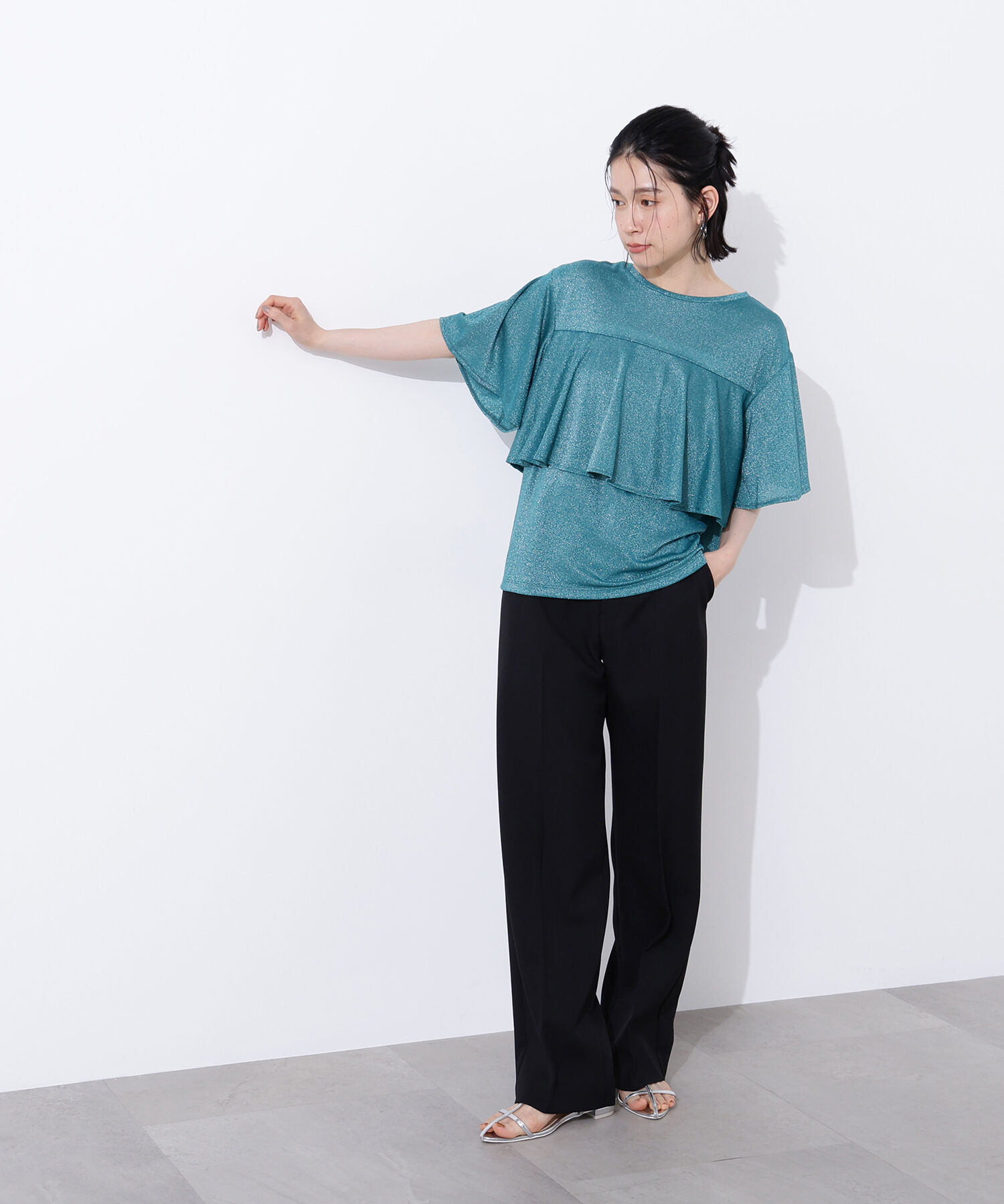  「ラメドレープカットソー」|Tシャツ・カットソー|