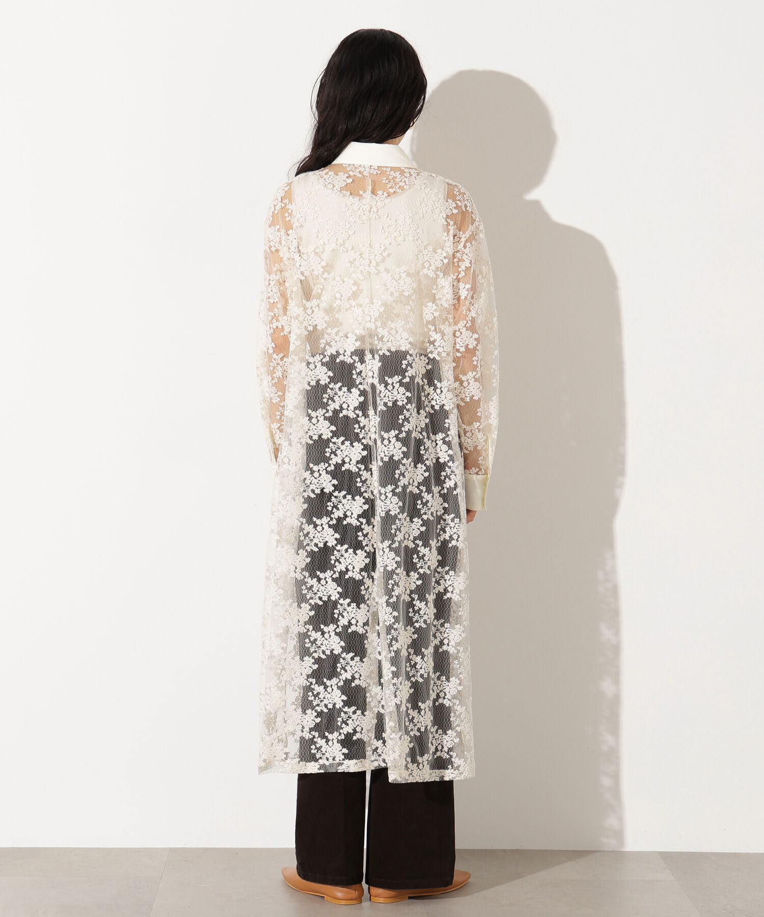  「レースクレリックシャツワンピース」|ワンピース|