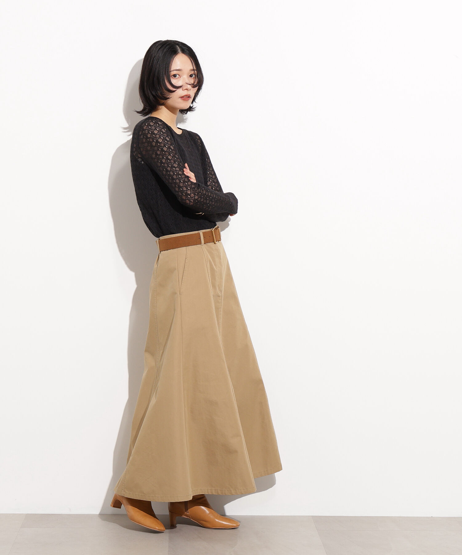  「クルーネックレースカットソー」|Tシャツ・カットソー|