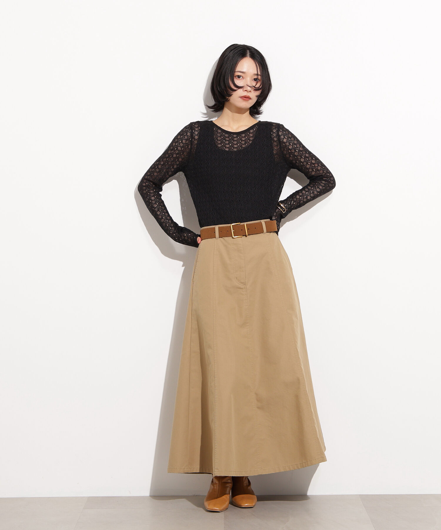  「クルーネックレースカットソー」|Tシャツ・カットソー|