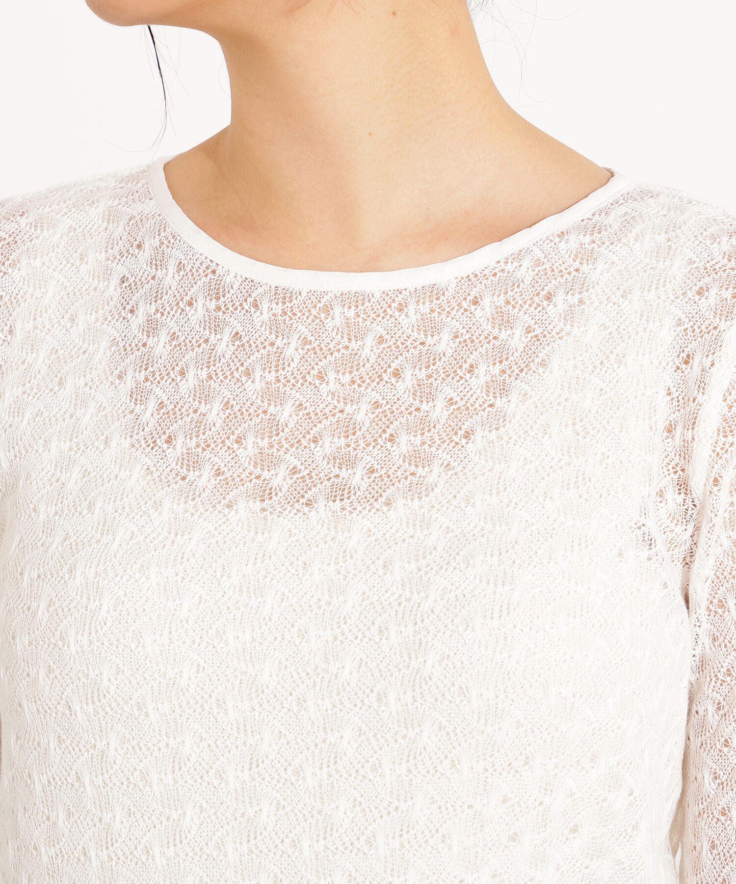  「クルーネックレースカットソー」|Tシャツ・カットソー|