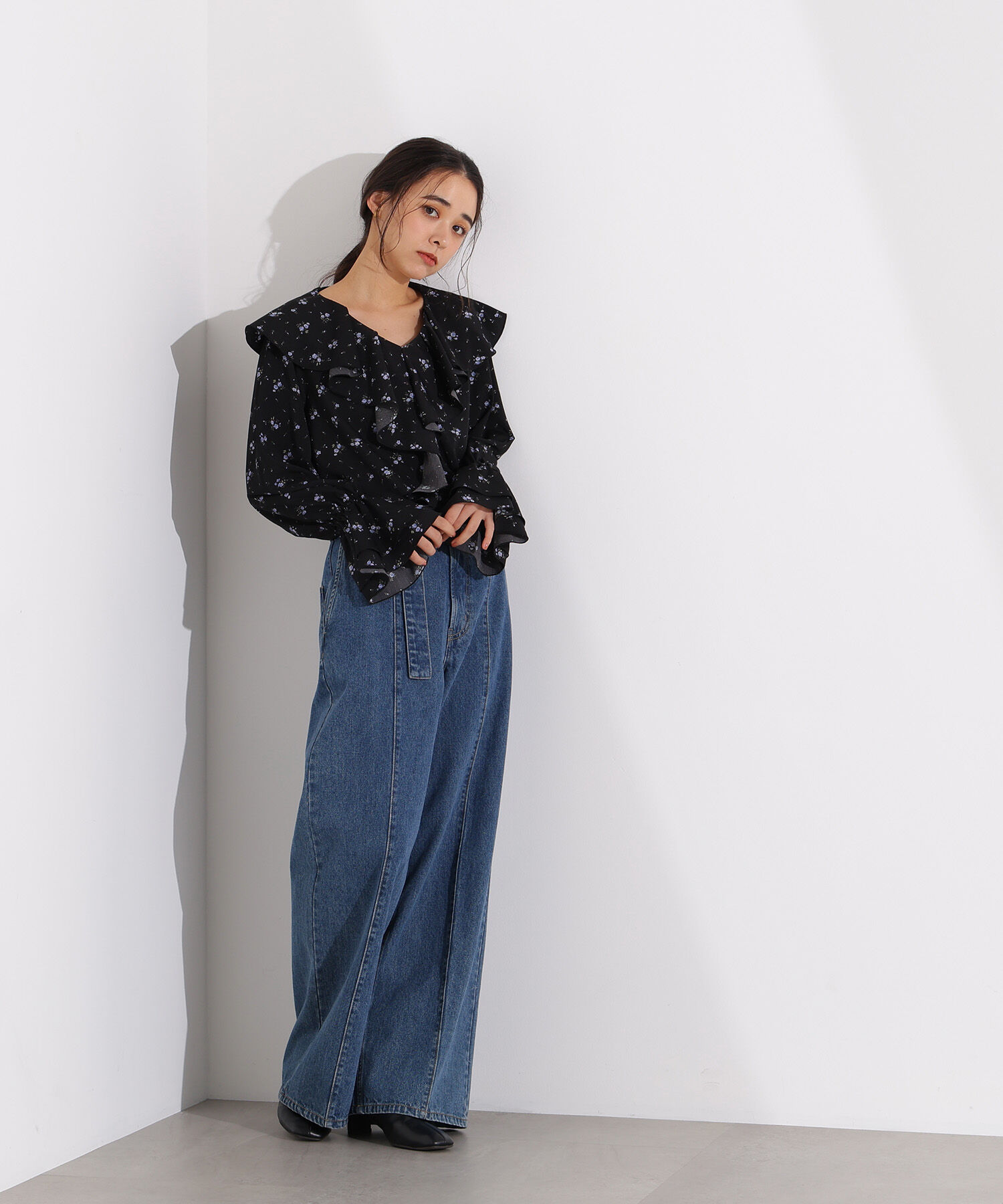  「プリントラッフルブラウス」|シャツ・ブラウス|