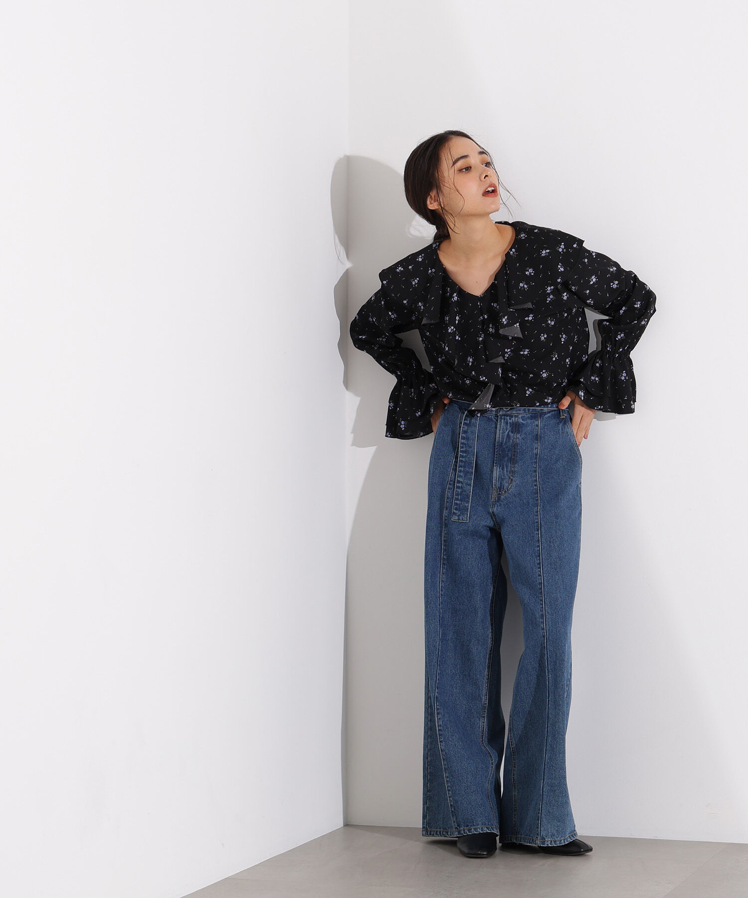  「プリントラッフルブラウス」|シャツ・ブラウス|