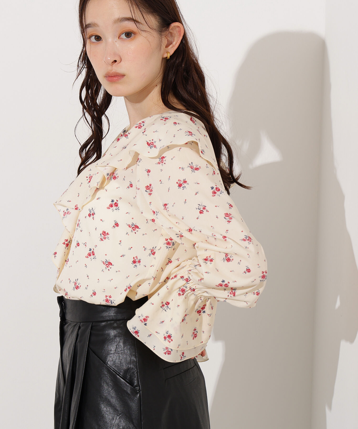  「プリントラッフルブラウス」|シャツ・ブラウス|