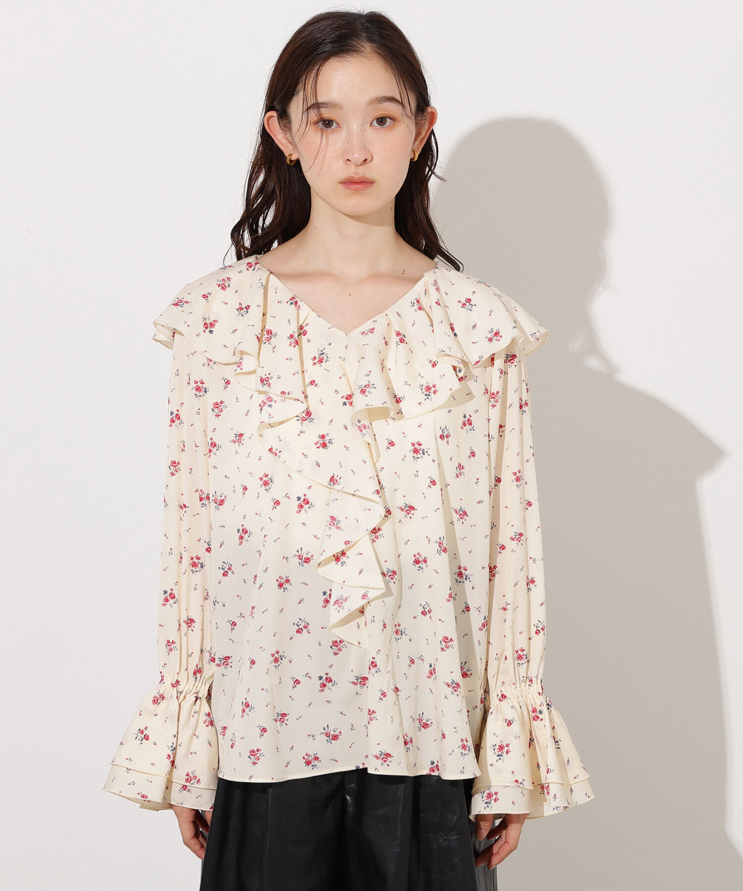  「プリントラッフルブラウス」|シャツ・ブラウス|