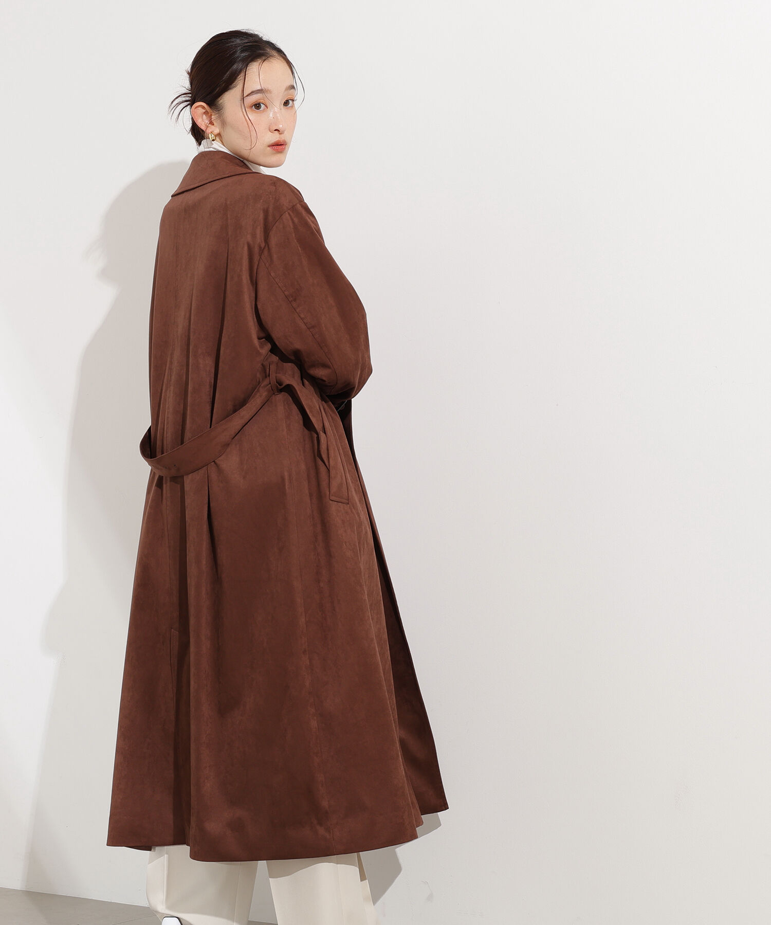  「フェイクスウェードロングトレンチコート」|その他|