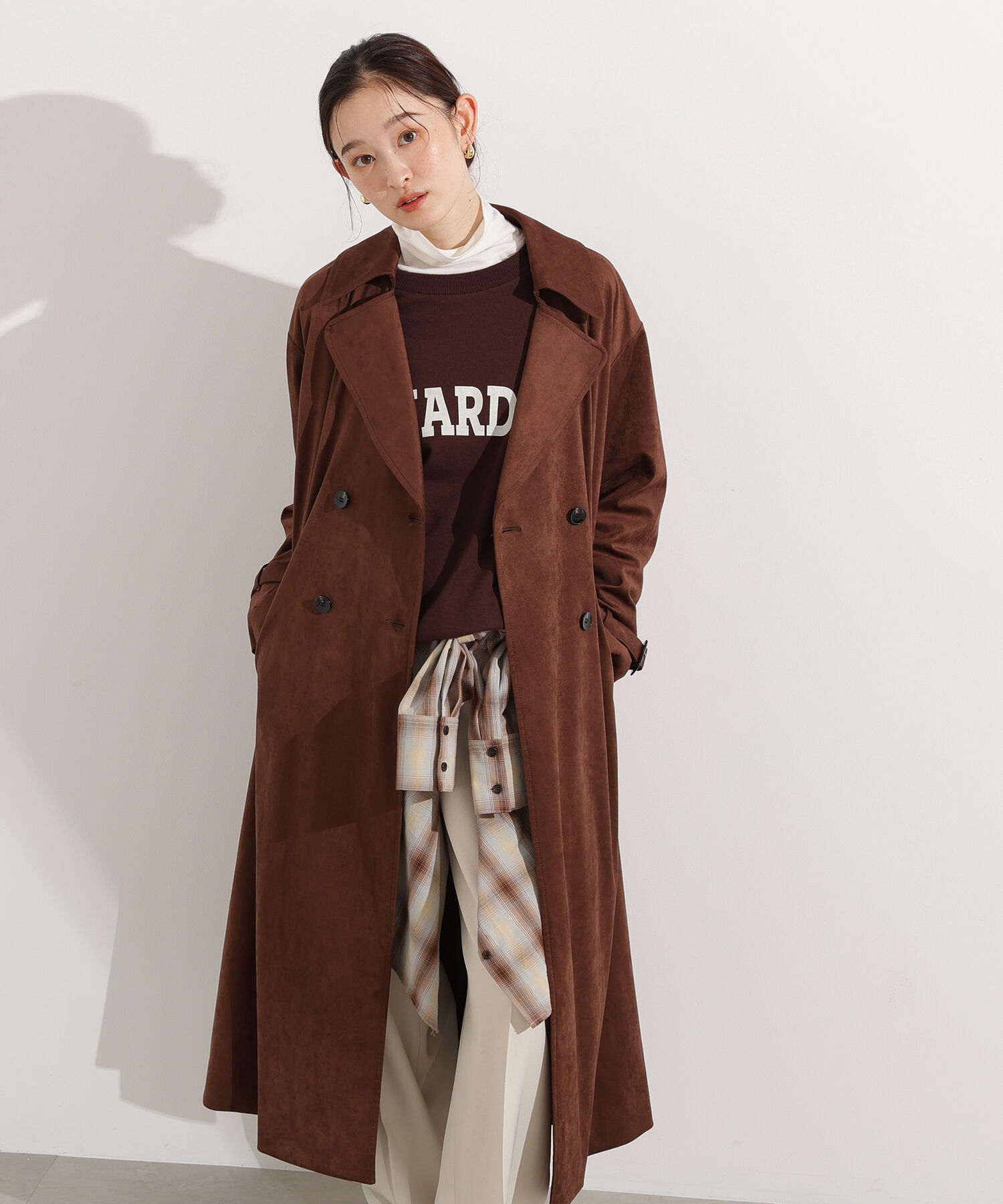  「フェイクスウェードロングトレンチコート」|その他|