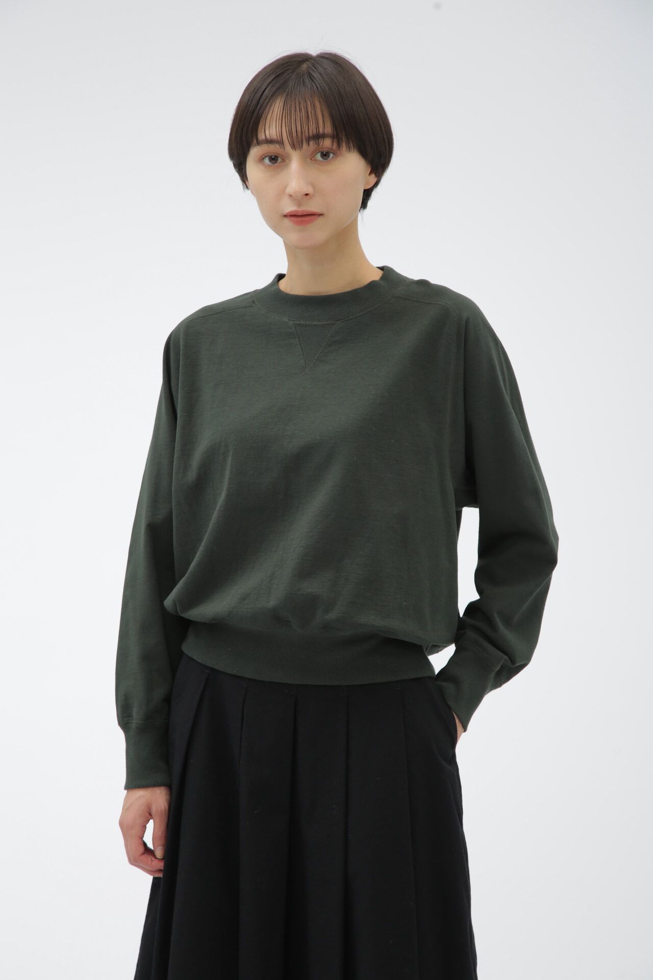 MHL.「COMPACT LOOPBACK JERSEY」|Tシャツ・カットソー|DARK GREEN3