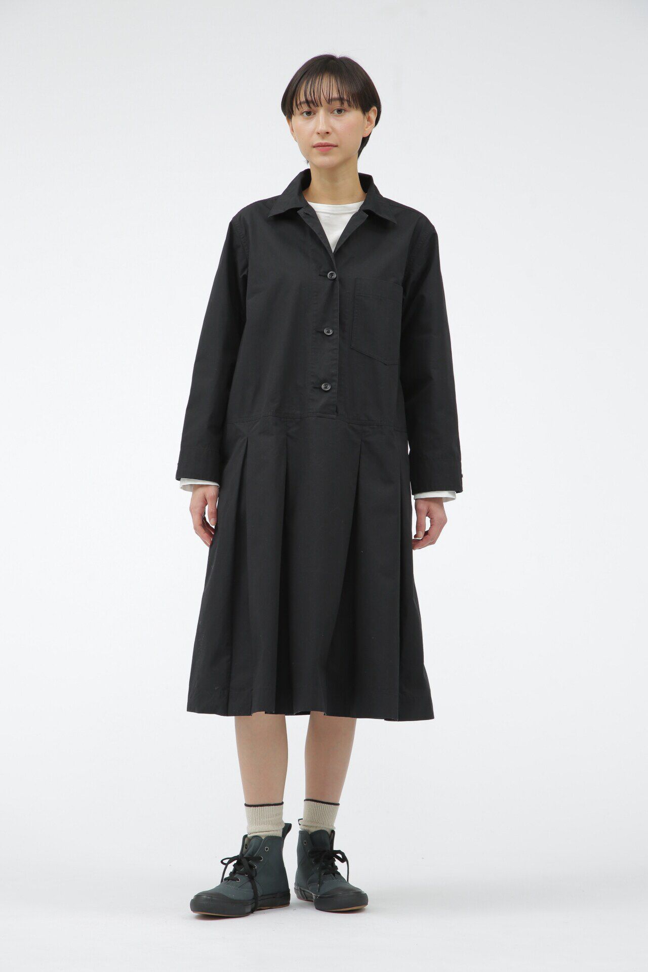 MHL.「DRY COTTON POPLIN」|ワンピース|BLACK