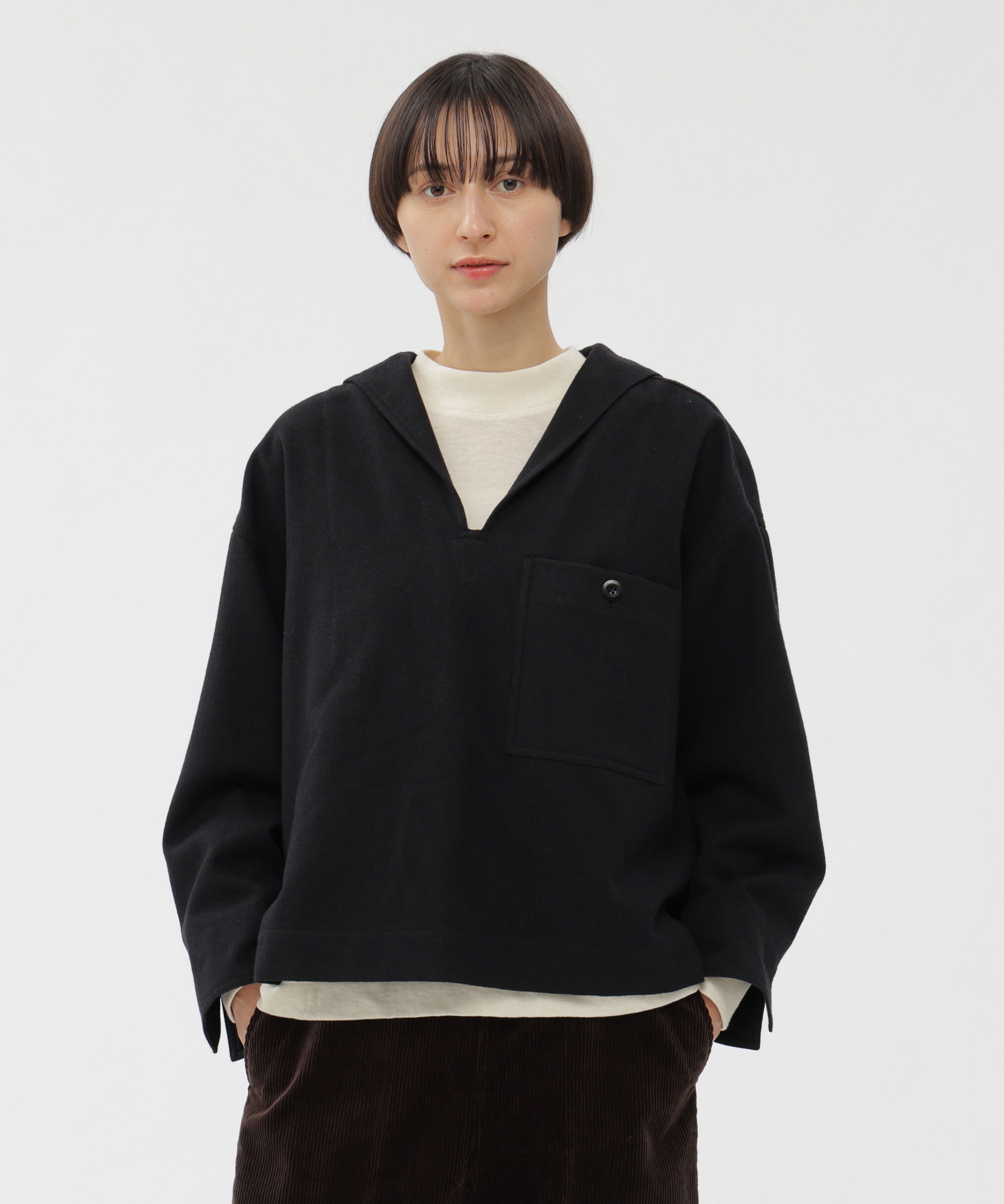 MHL.「FELTED WOOL SHIRTING SHIRT」|シャツ・ブラウス|BLACK