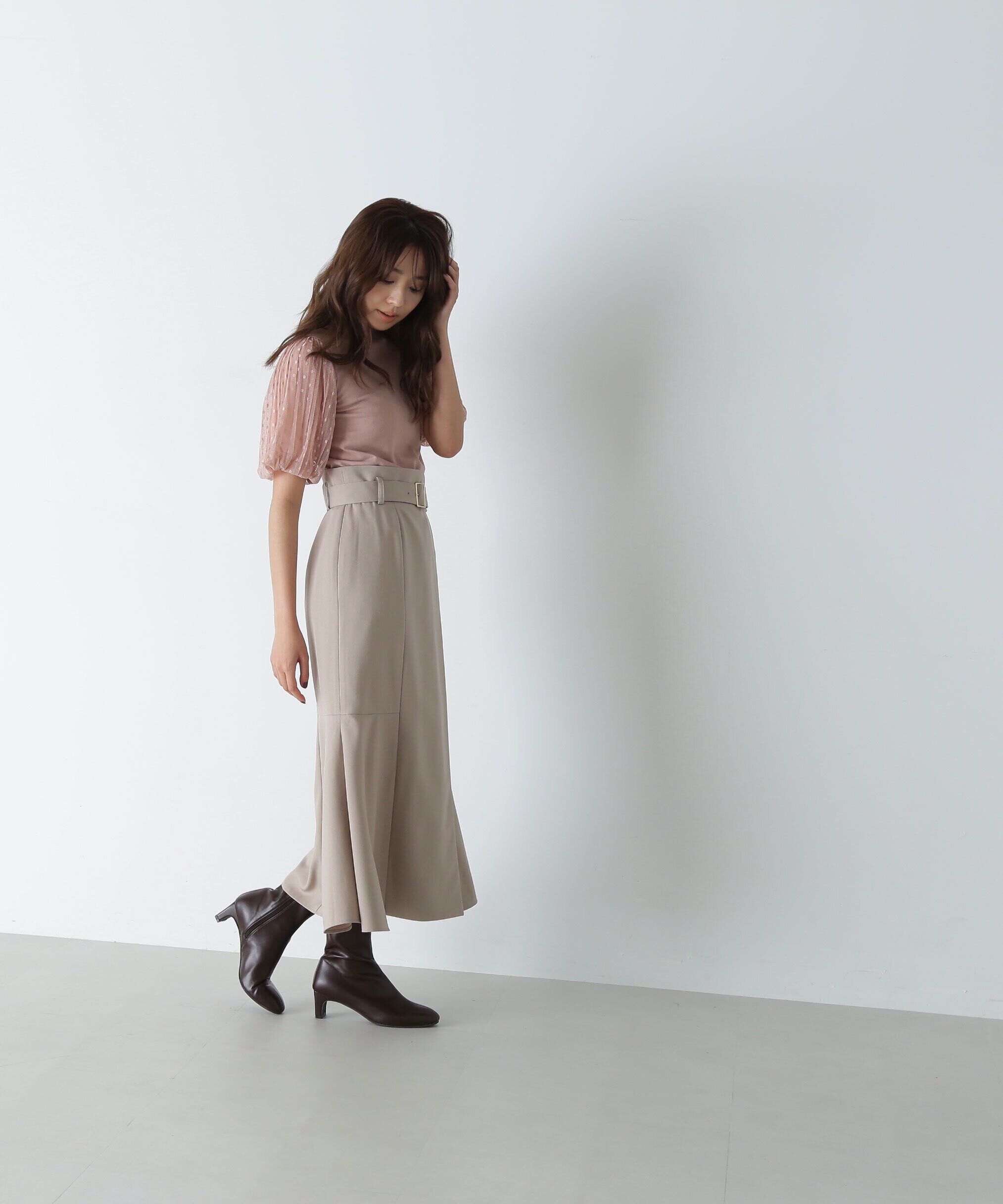  「ドットチュールスリーブニット」|ニット・セーター|