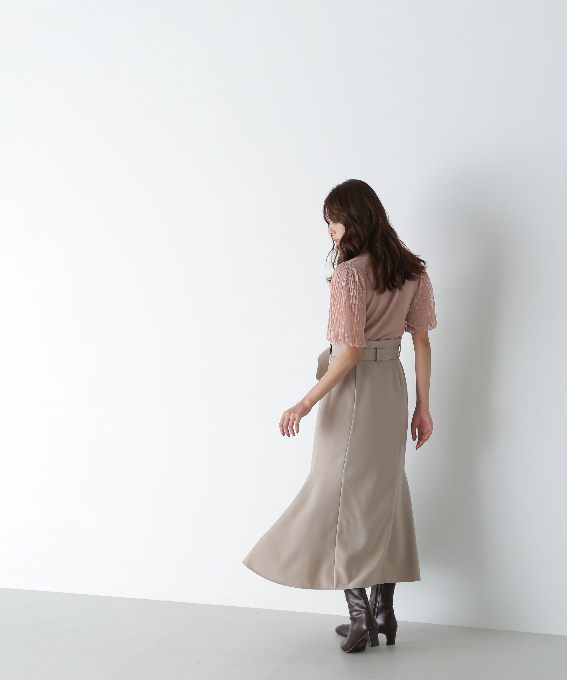  「ドットチュールスリーブニット」|ニット・セーター|