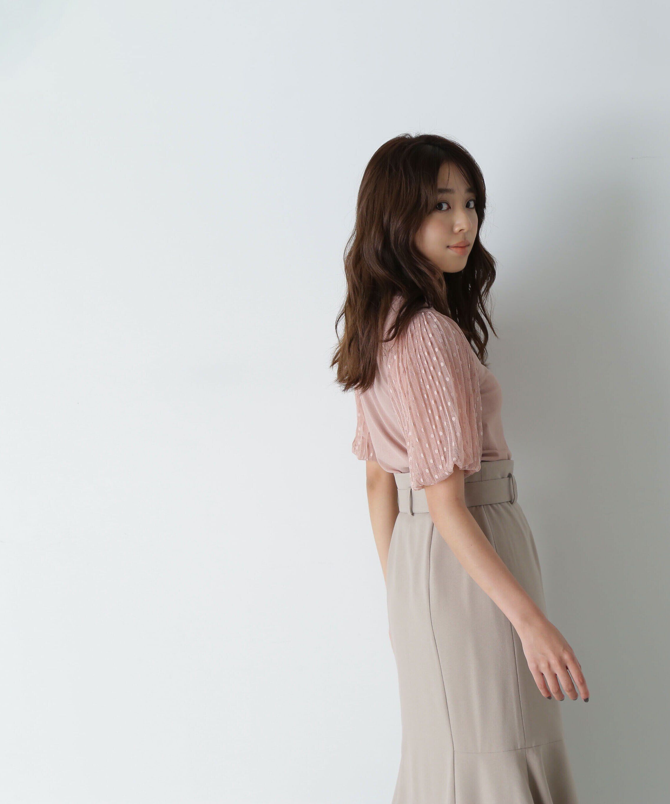  「ドットチュールスリーブニット」|ニット・セーター|