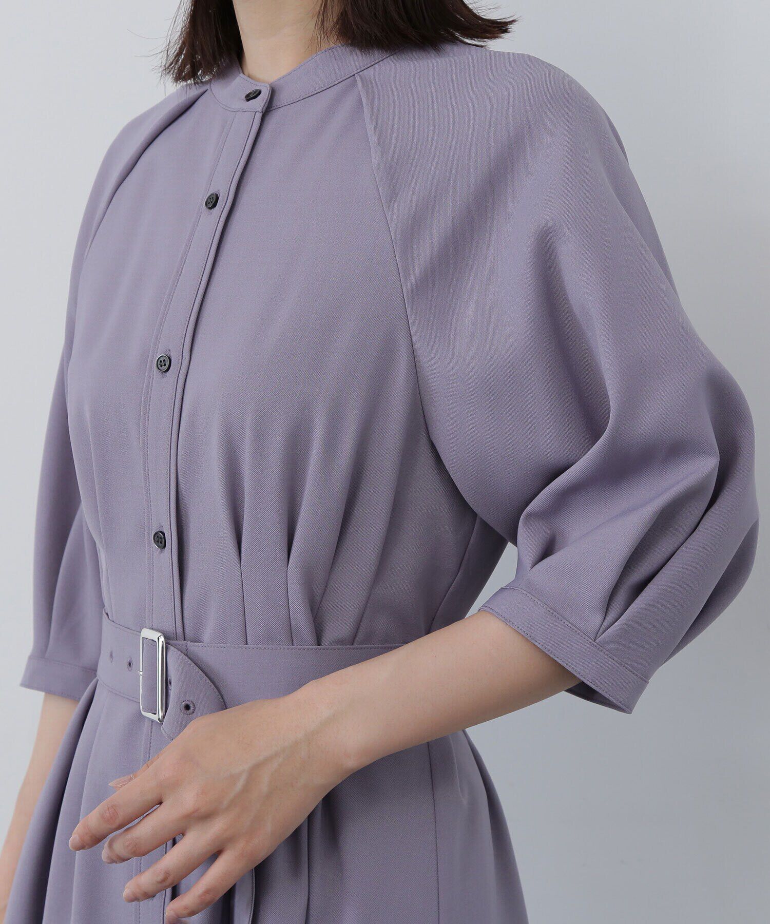  「ベルテッドフォルムスリーブワンピース」|ワンピース|