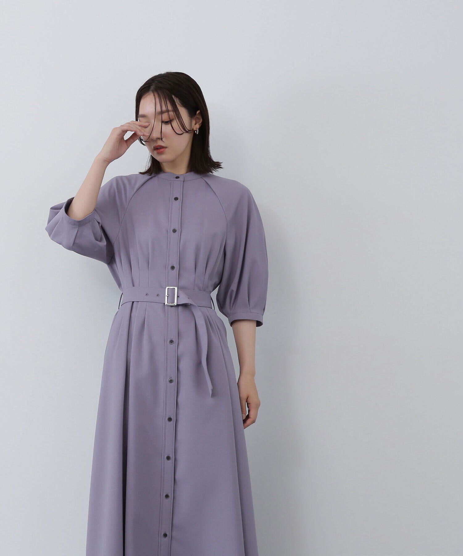  「ベルテッドフォルムスリーブワンピース」|ワンピース|