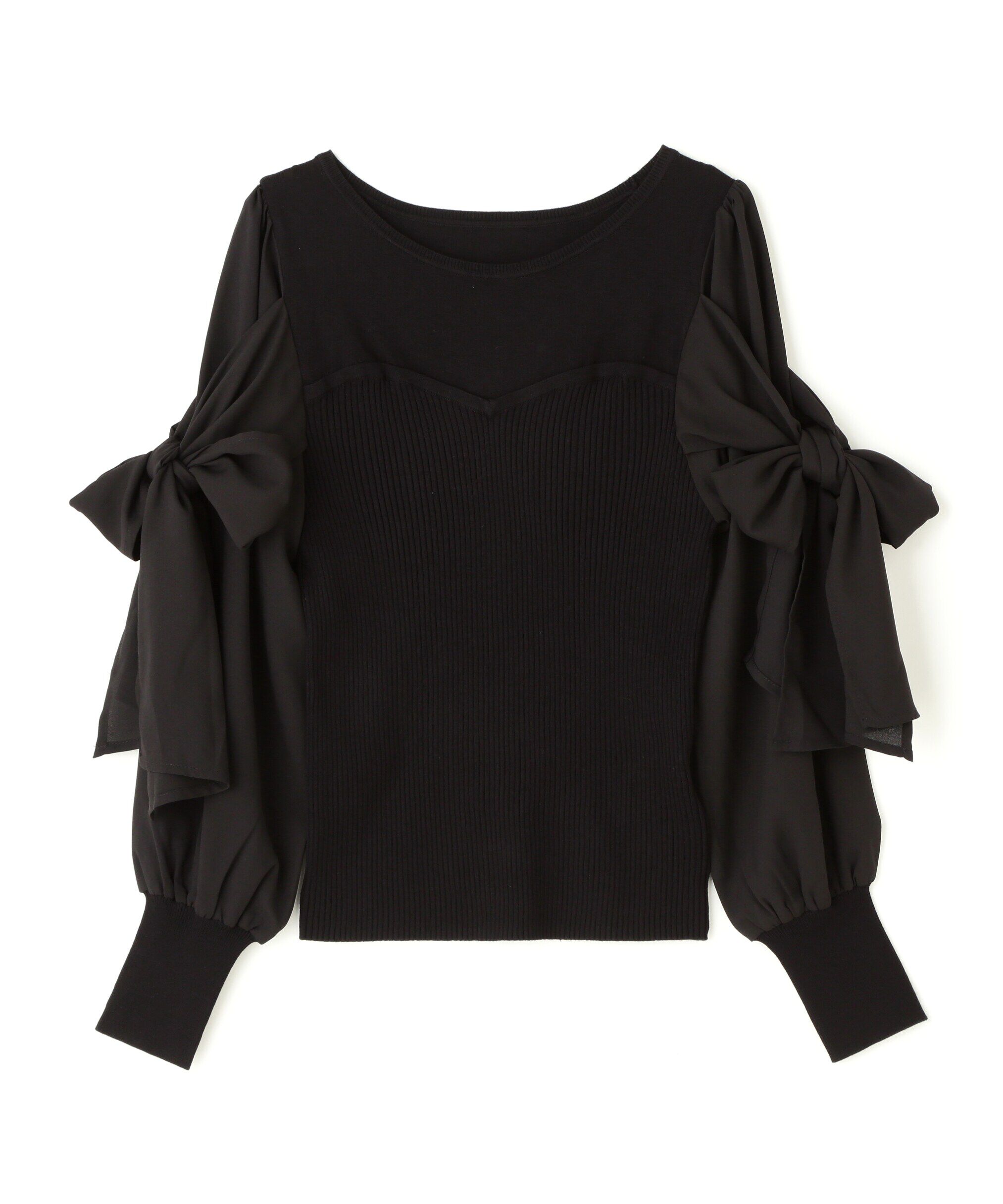  「リボンスリーブドッキングニット　24AW」|ニット・セーター|