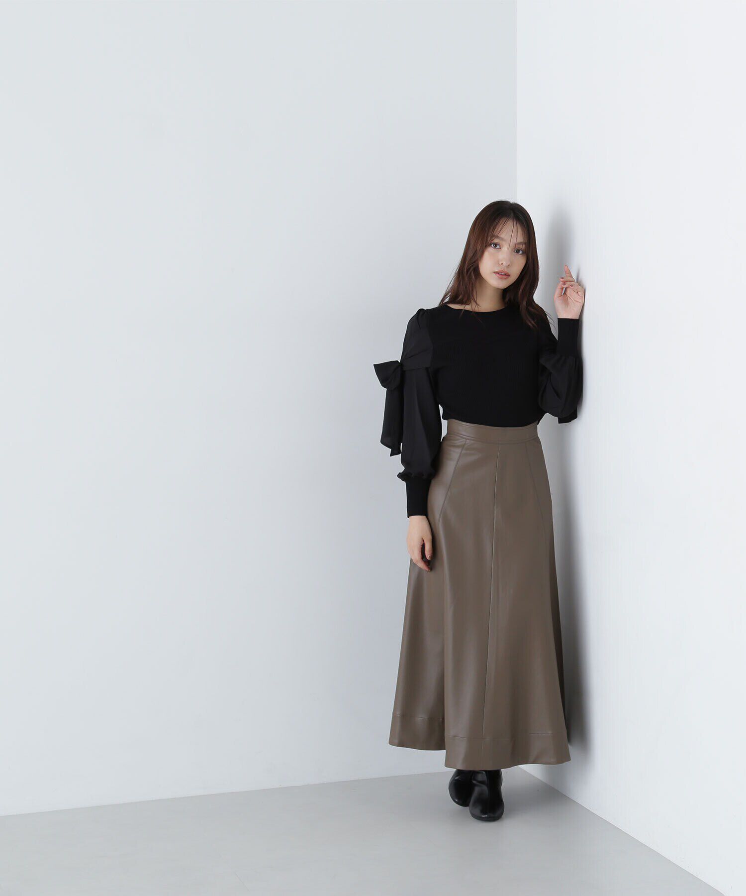  「リボンスリーブドッキングニット　24AW」|ニット・セーター|