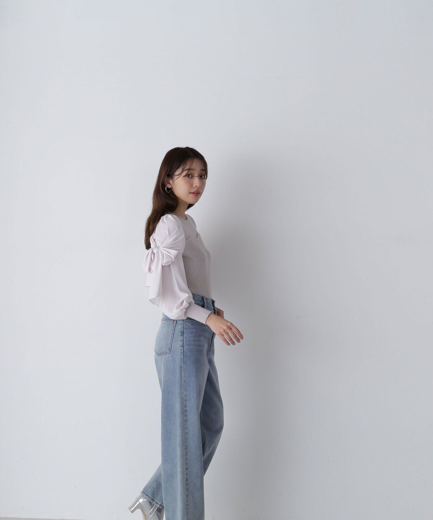  「リボンスリーブドッキングニット　24AW」|ニット・セーター|