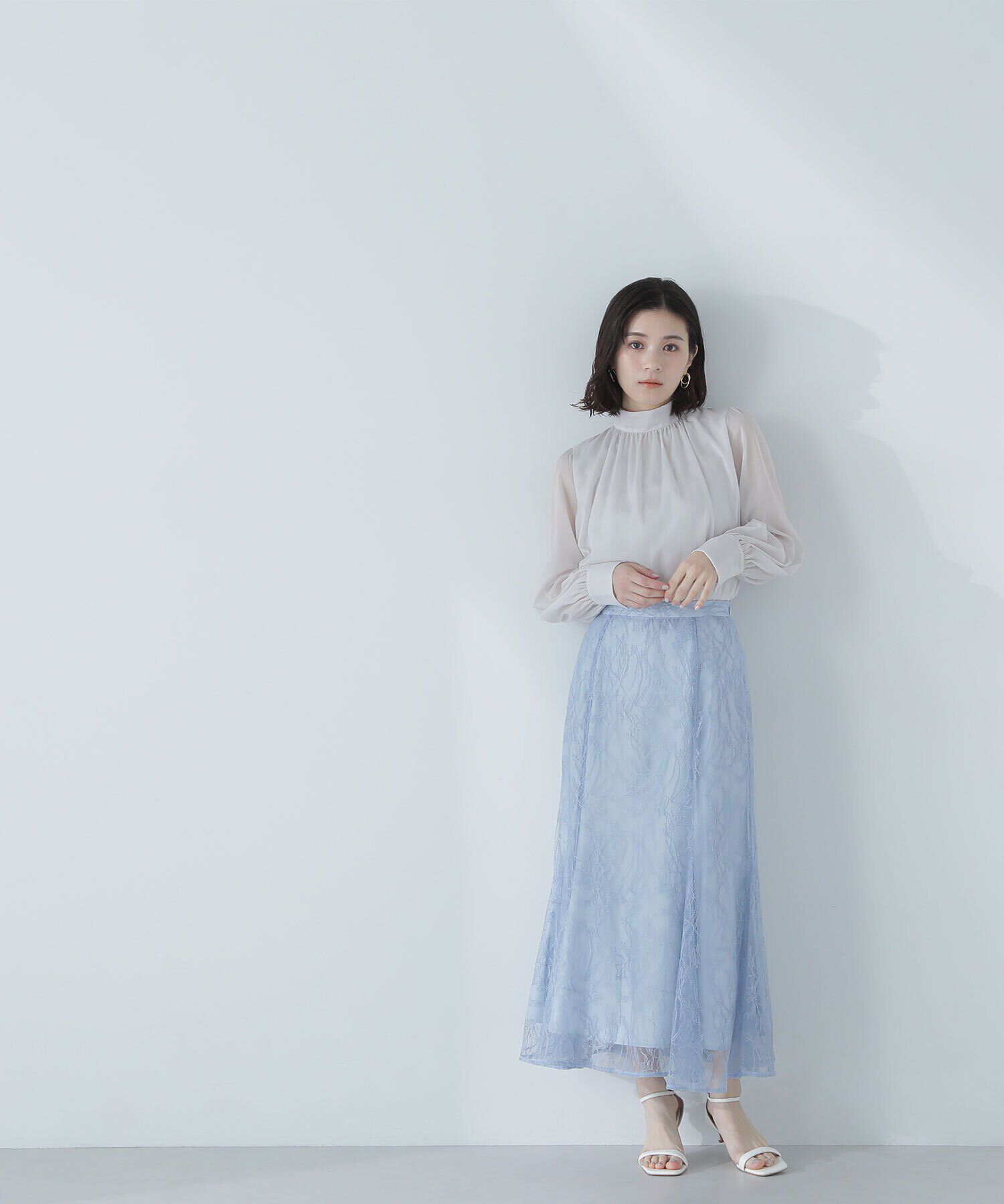  「ラッセルレースマーメイドスカート」|スカート|ブルー