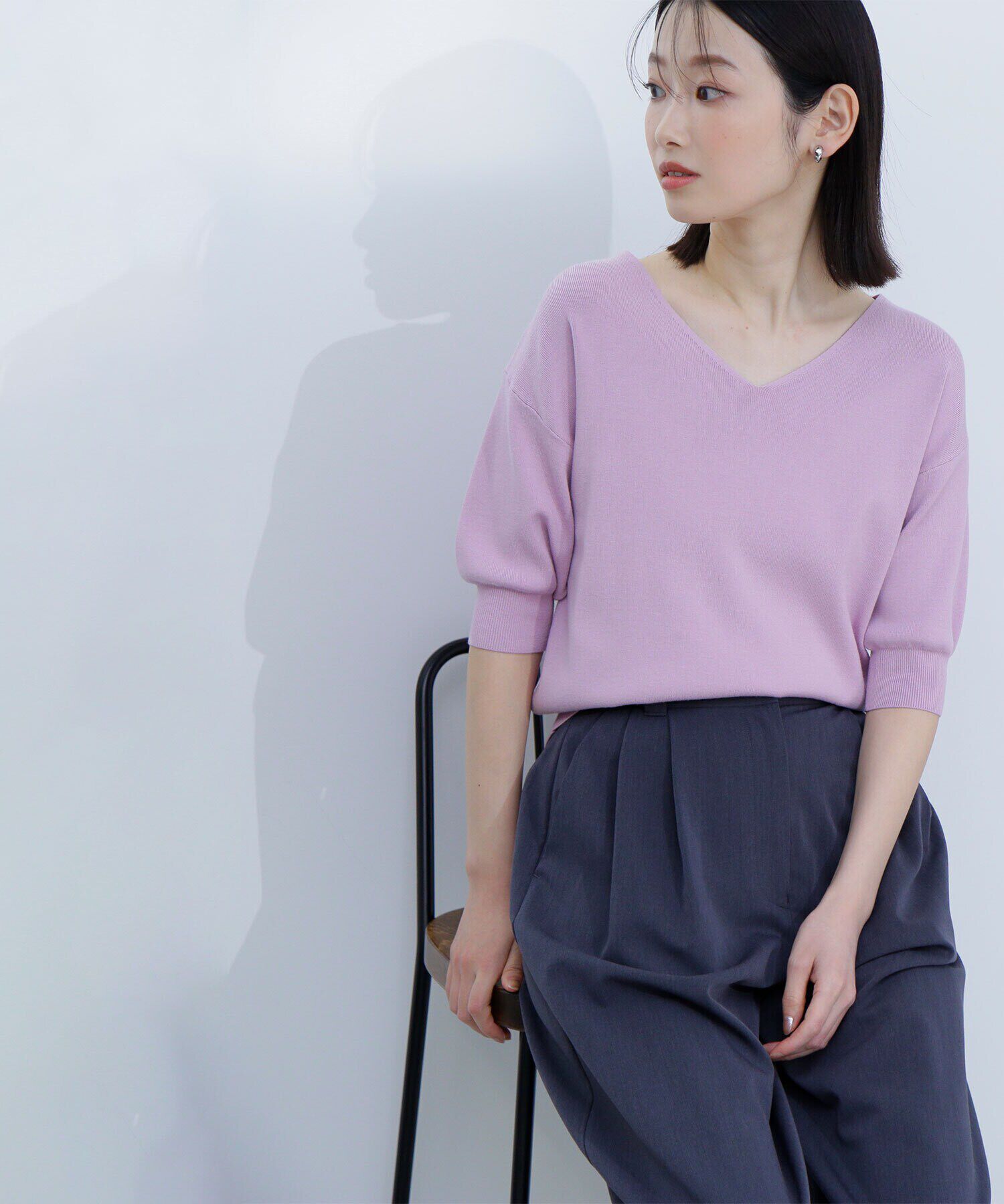  「総針ベーシックシリーズ Vネックニット」|ニット・セーター|