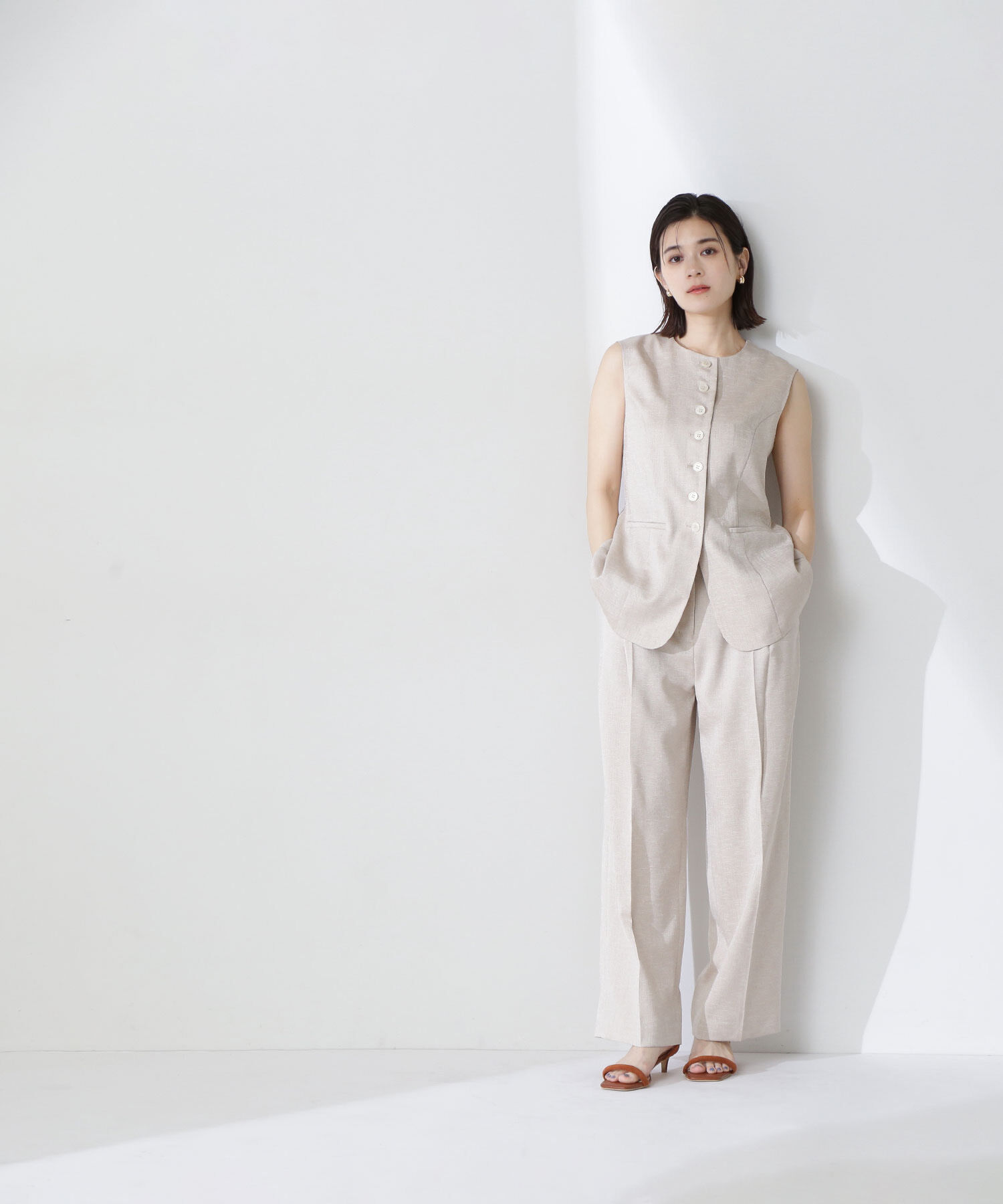  「リネンライクジレ」|ブルゾン・スタジャン|