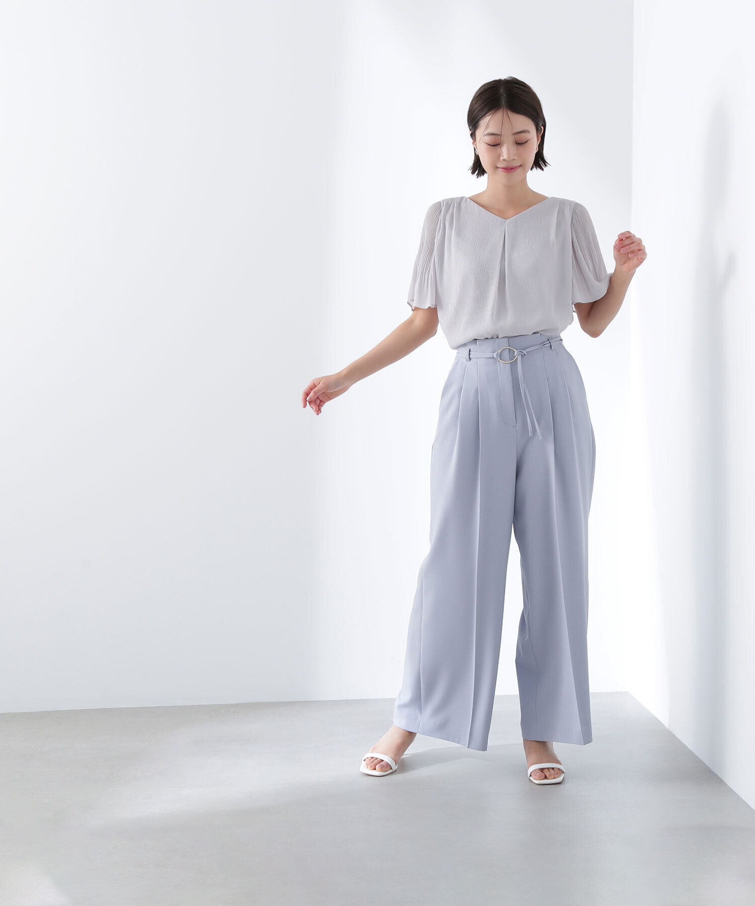  「楊柳フレアスリーブブラウス」|シャツ・ブラウス|