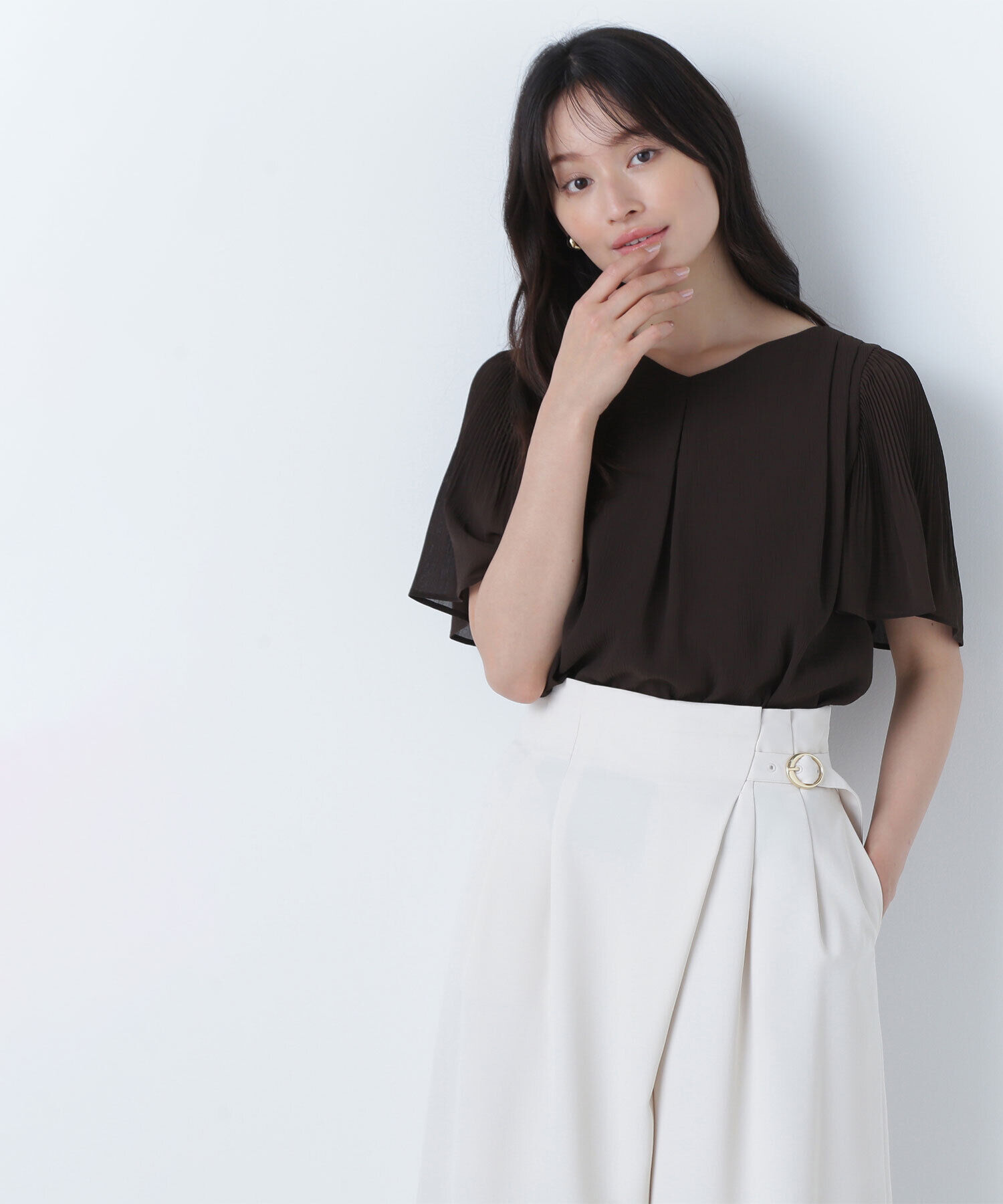  「楊柳フレアスリーブブラウス」|シャツ・ブラウス|