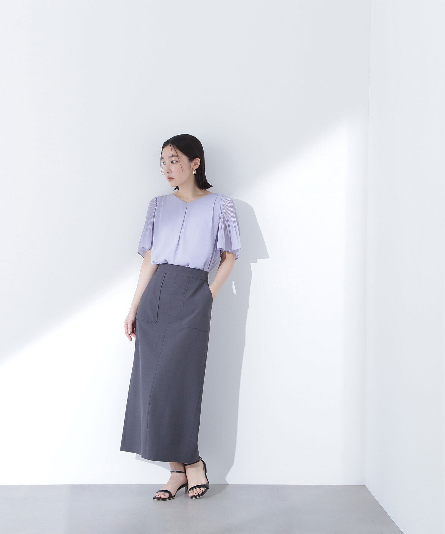  「楊柳フレアスリーブブラウス」|シャツ・ブラウス|