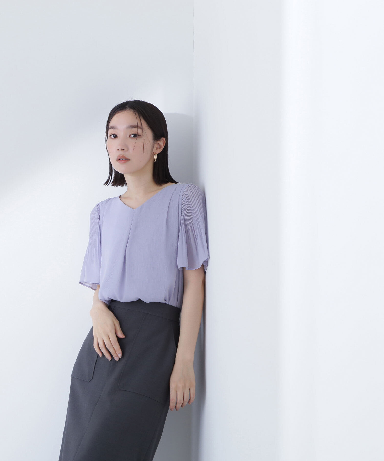  「楊柳フレアスリーブブラウス」|シャツ・ブラウス|