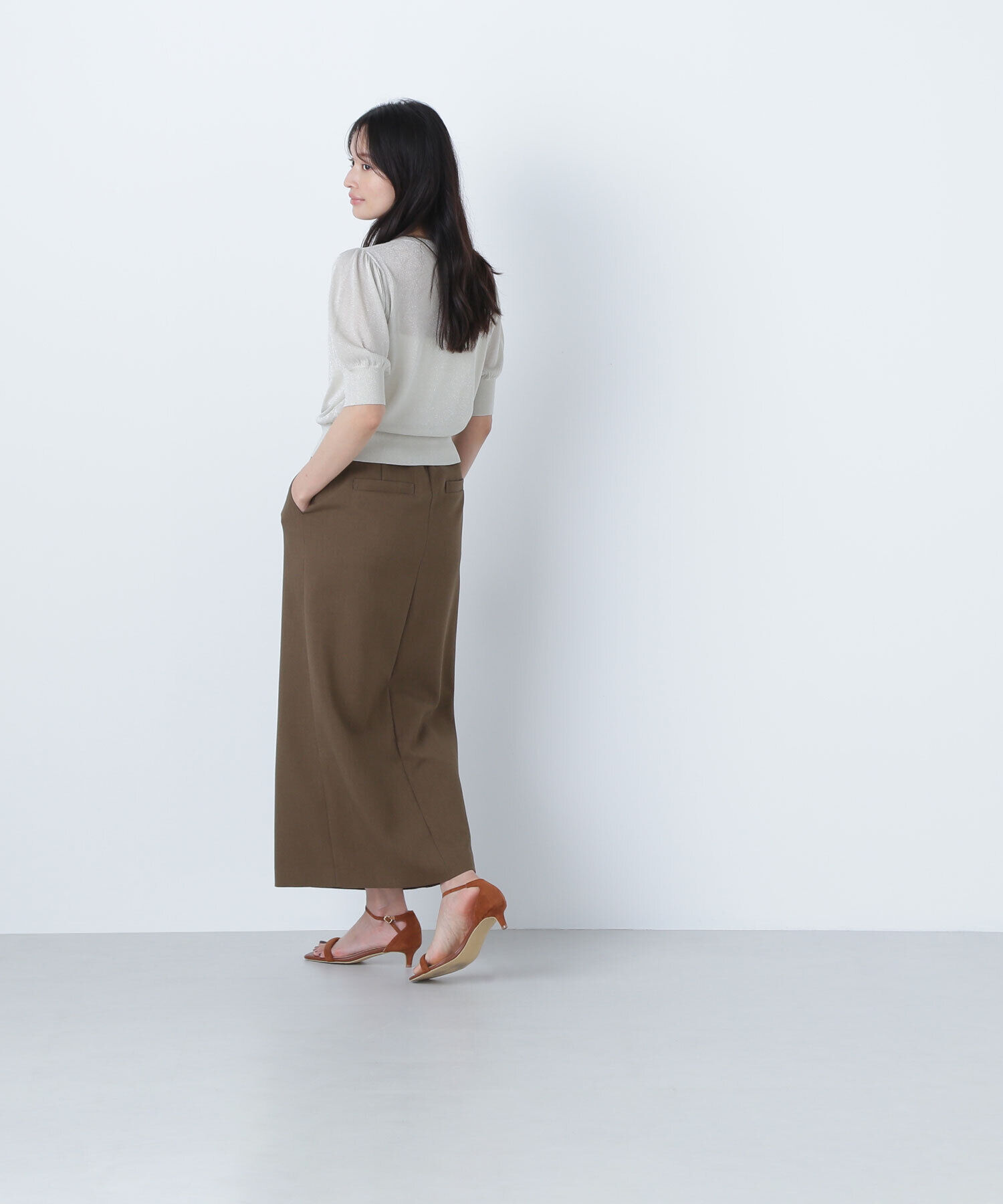  「ハーフスリーブラメカーディガン」|ニット・セーター|