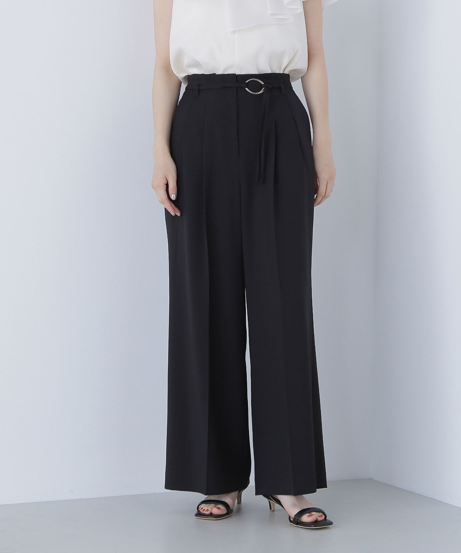  「ダブルベルトワイドパンツ」|その他|