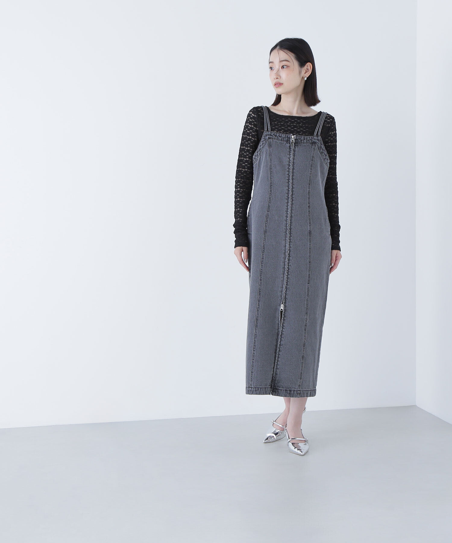  「デニムナローキャミワンピース」|ワンピース|