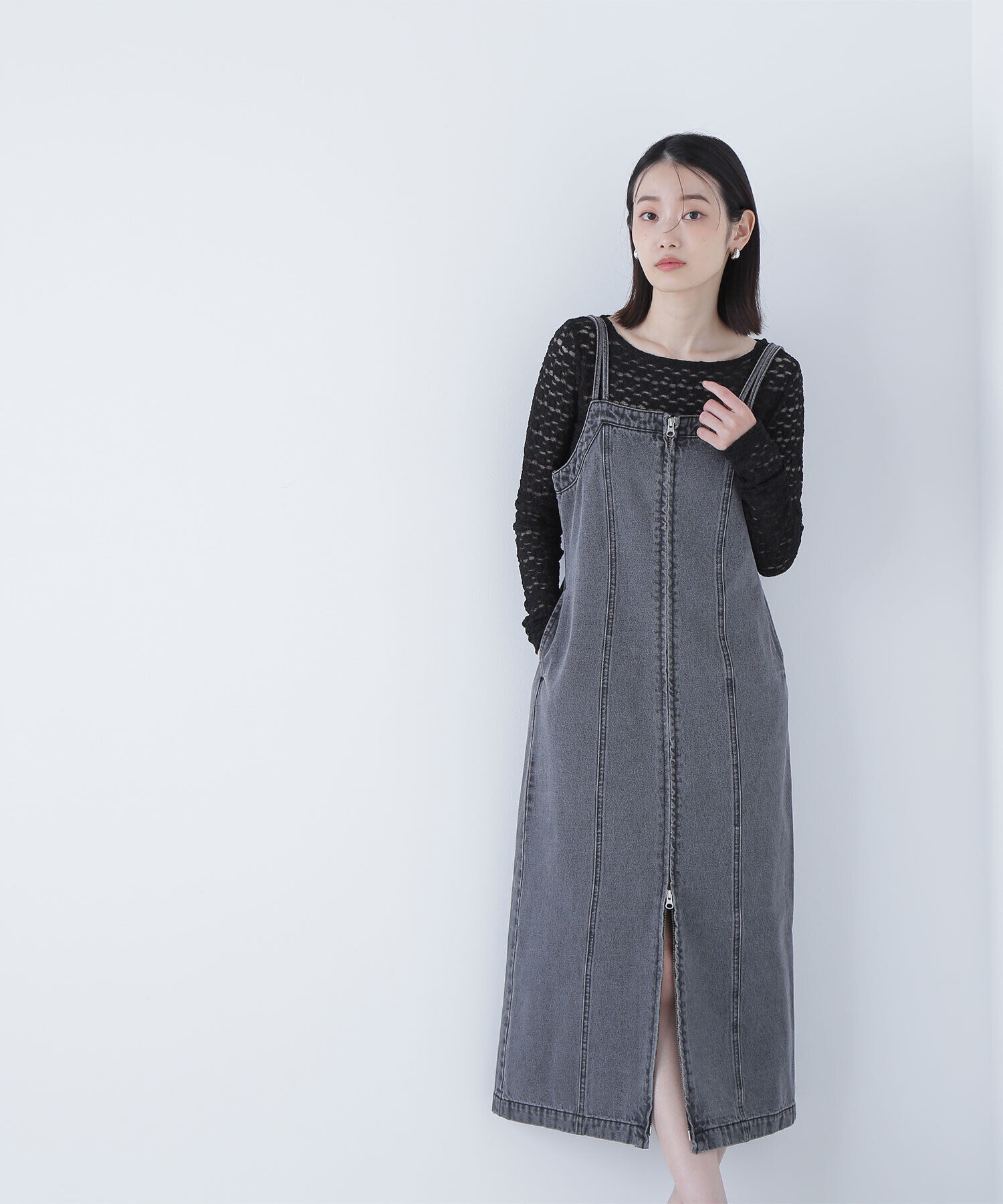  「デニムナローキャミワンピース」|ワンピース|