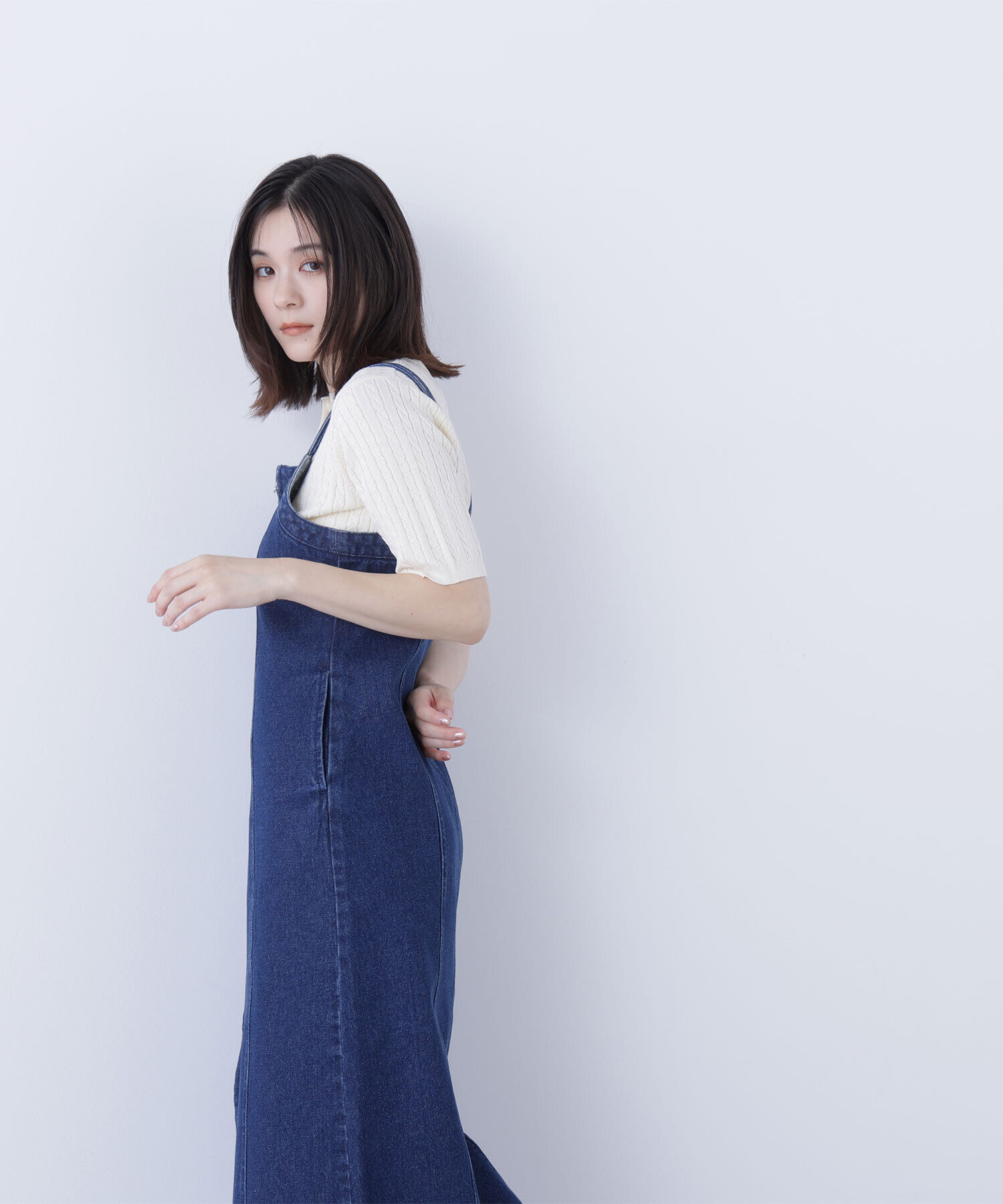  「デニムナローキャミワンピース」|ワンピース|