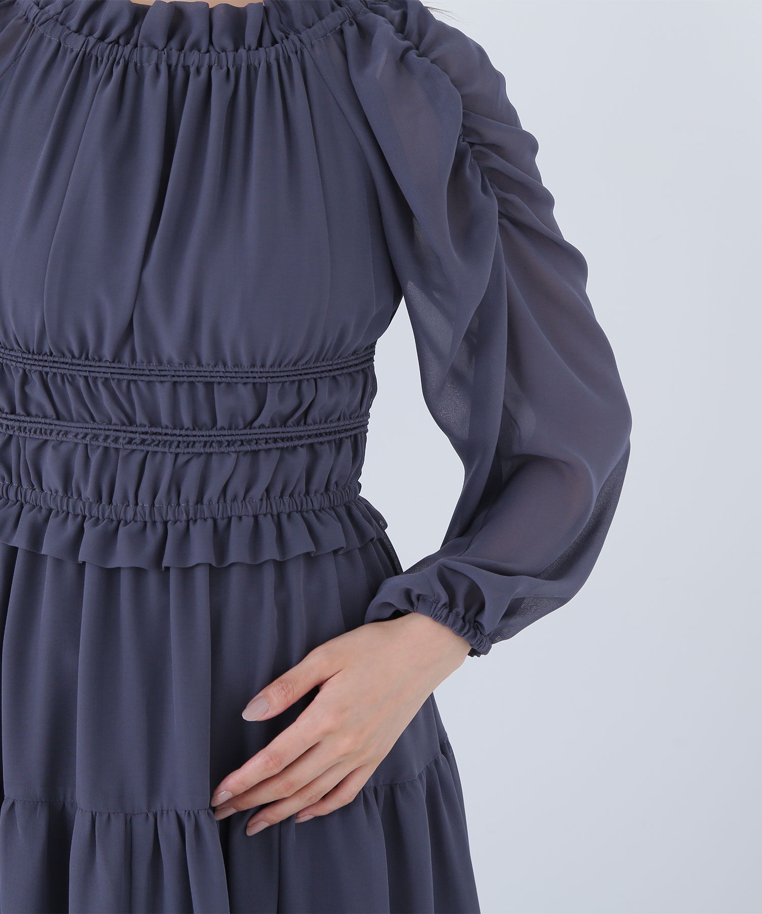  「シャーリングシアーワンピース」|ワンピース|