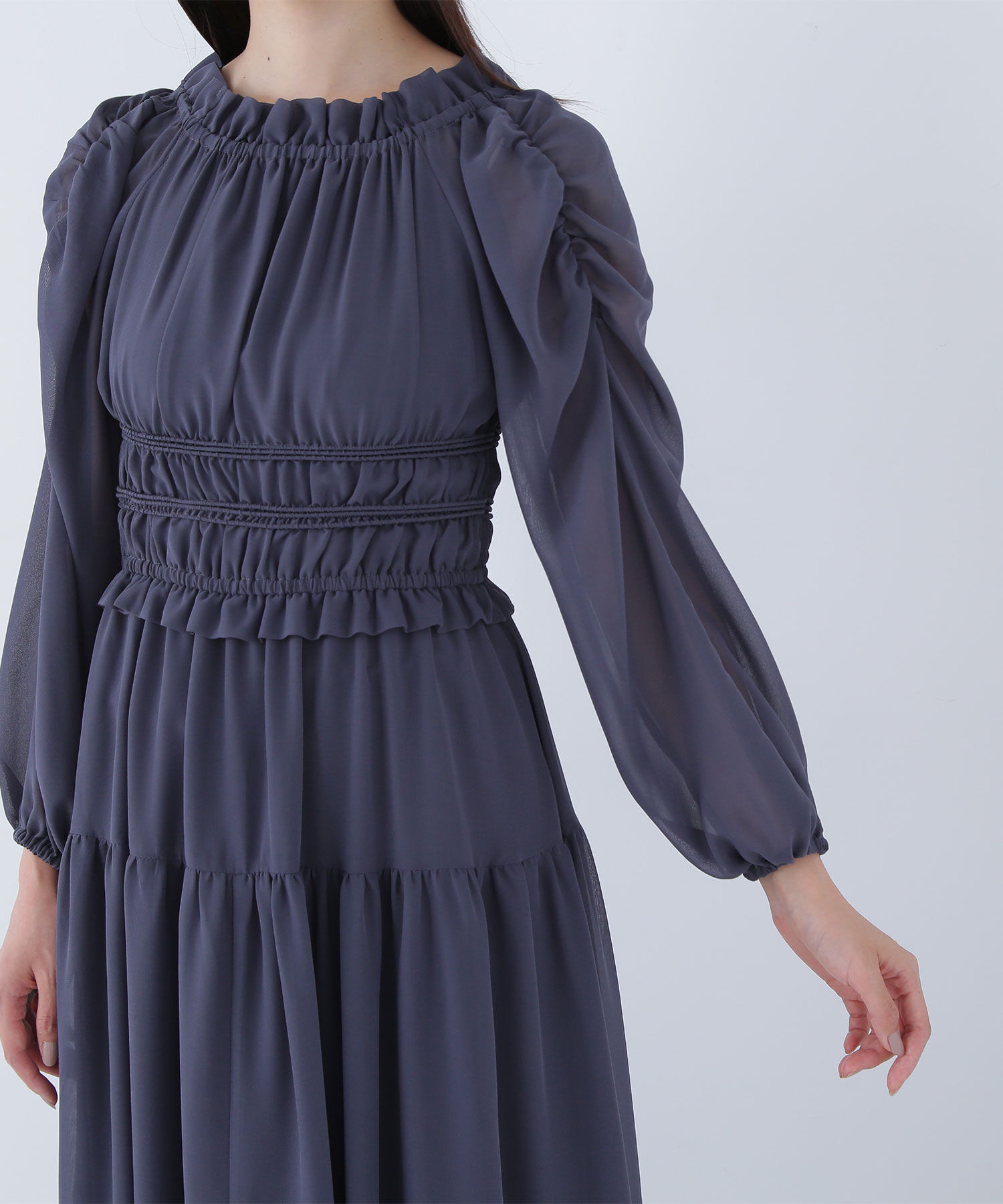  「シャーリングシアーワンピース」|ワンピース|