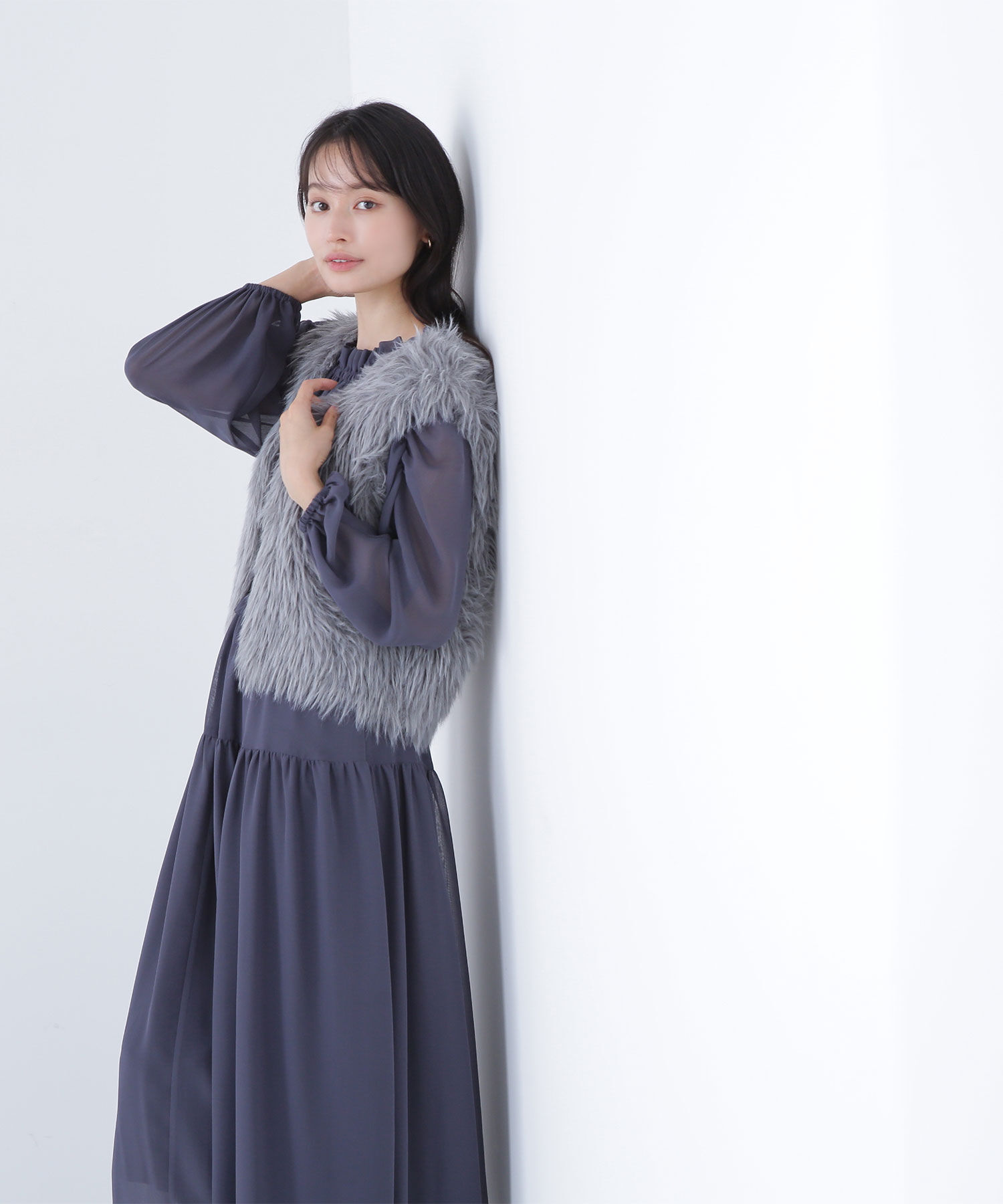  「シャーリングシアーワンピース」|ワンピース|