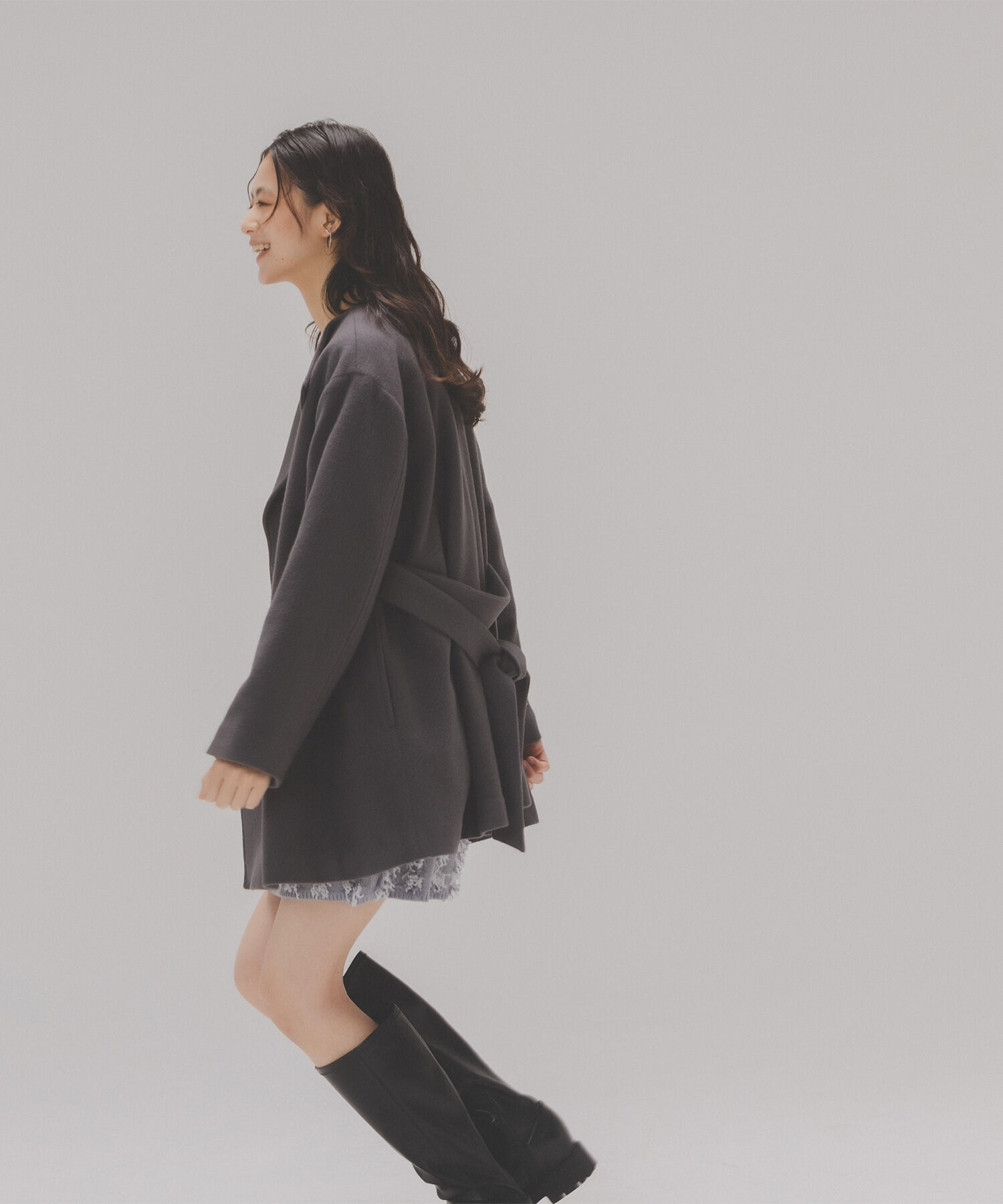  「ベルテッドミディコート」|ブルゾン・スタジャン|