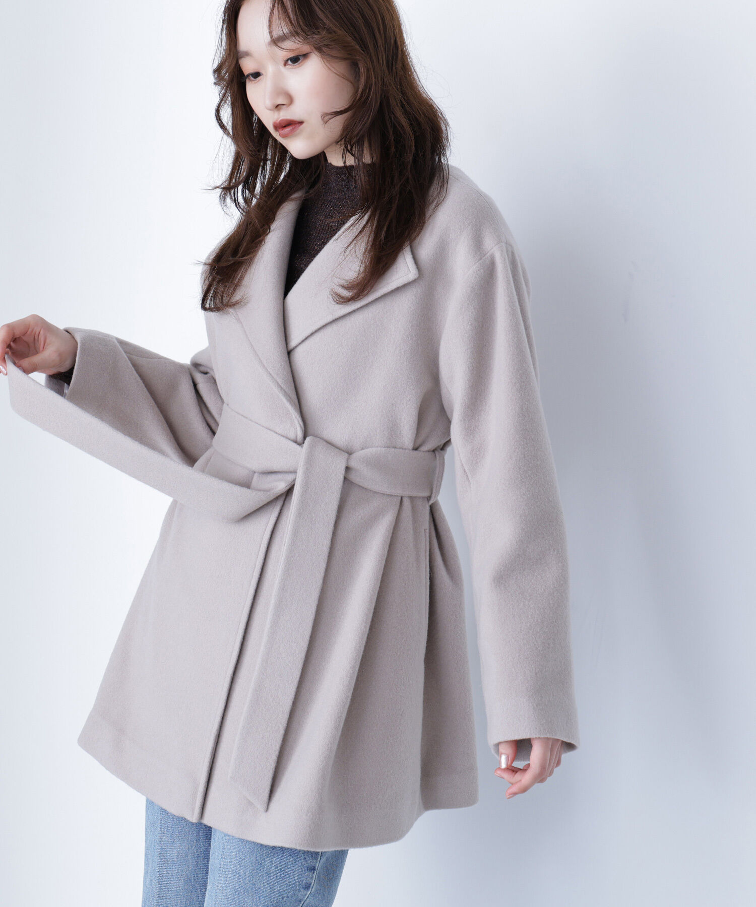  「ベルテッドミディコート」|ブルゾン・スタジャン|