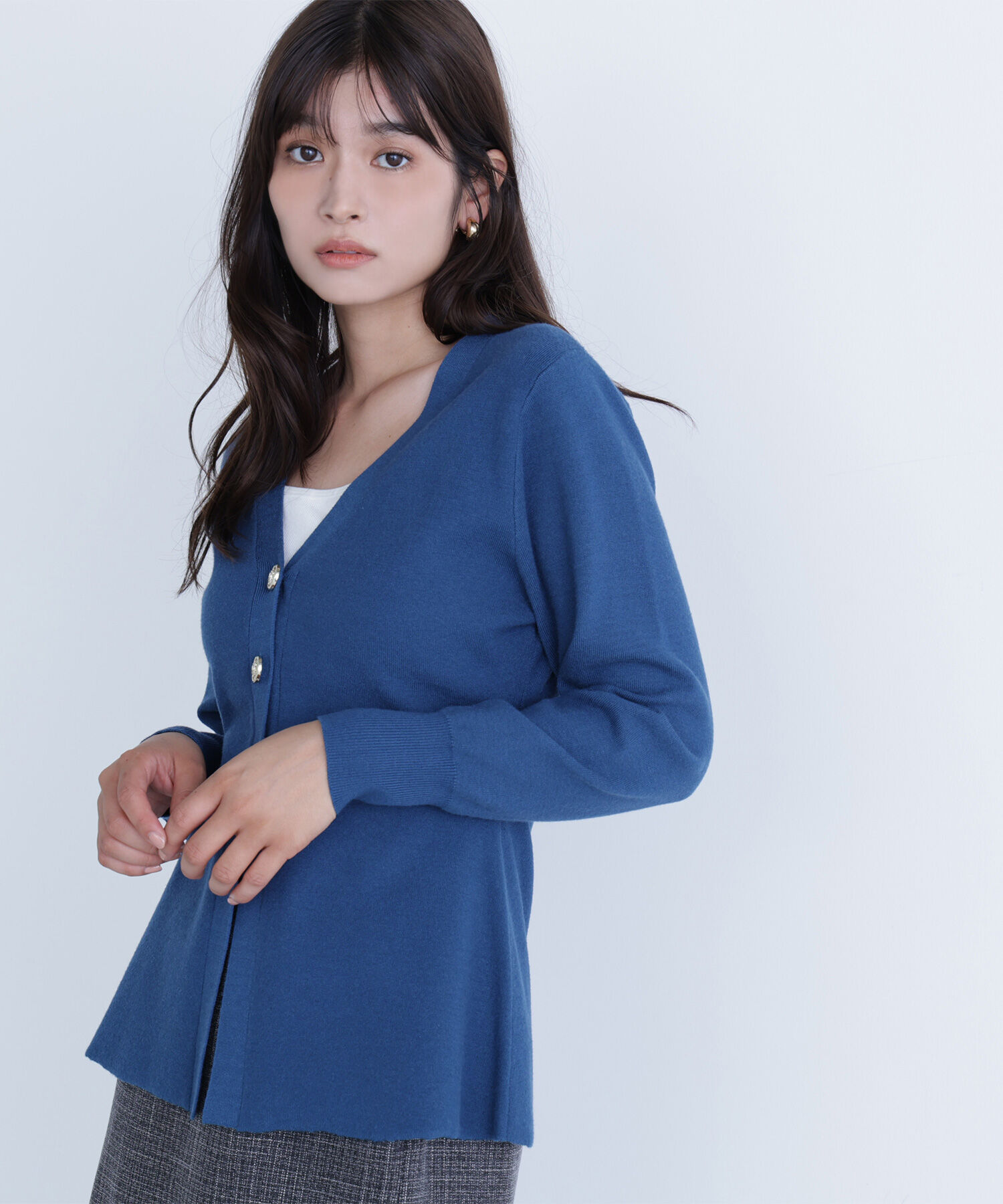  「ウエストシェイプスリットカーディガン」|ニット・セーター|