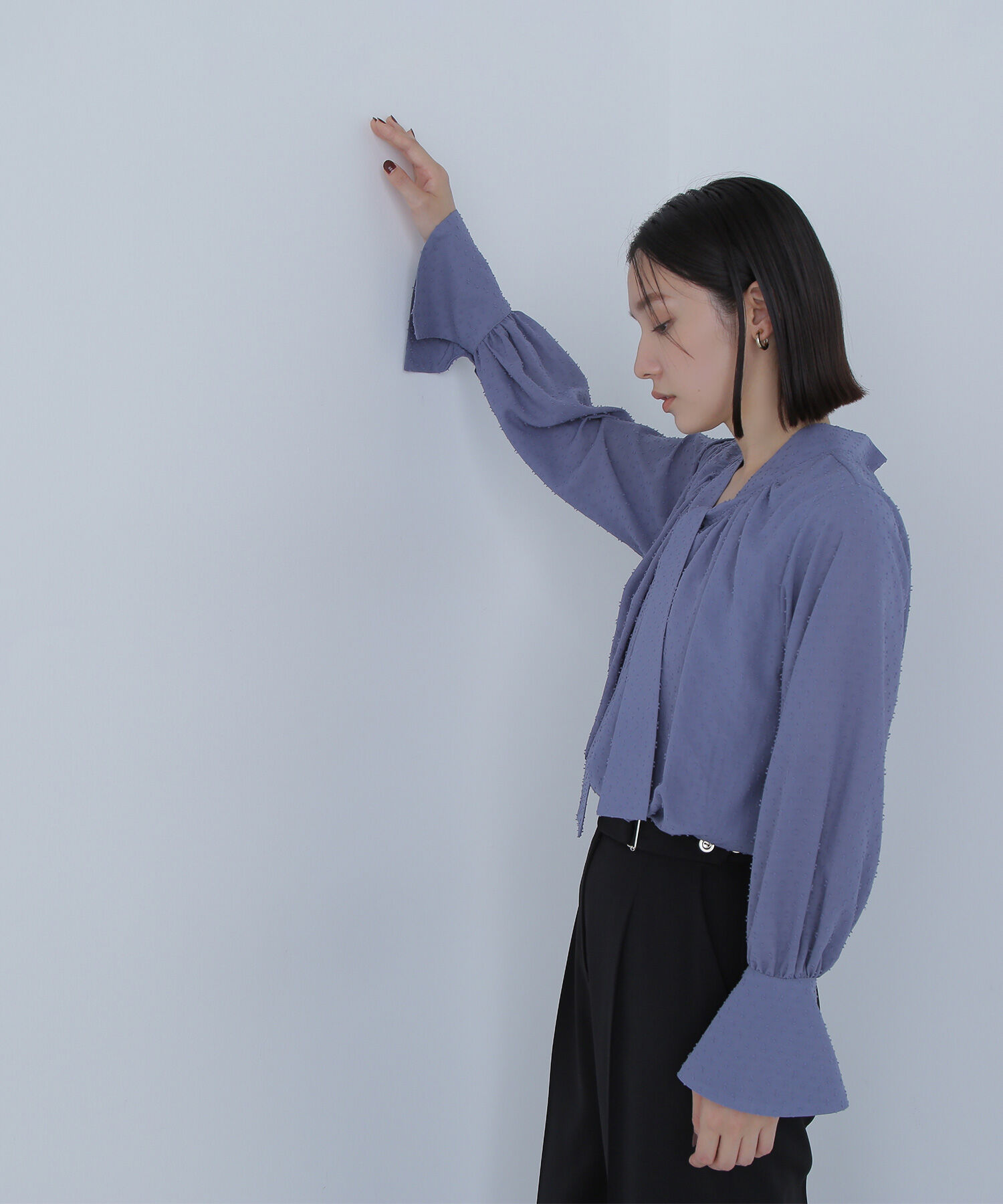  「カットドビーボウブラウス」|シャツ・ブラウス|