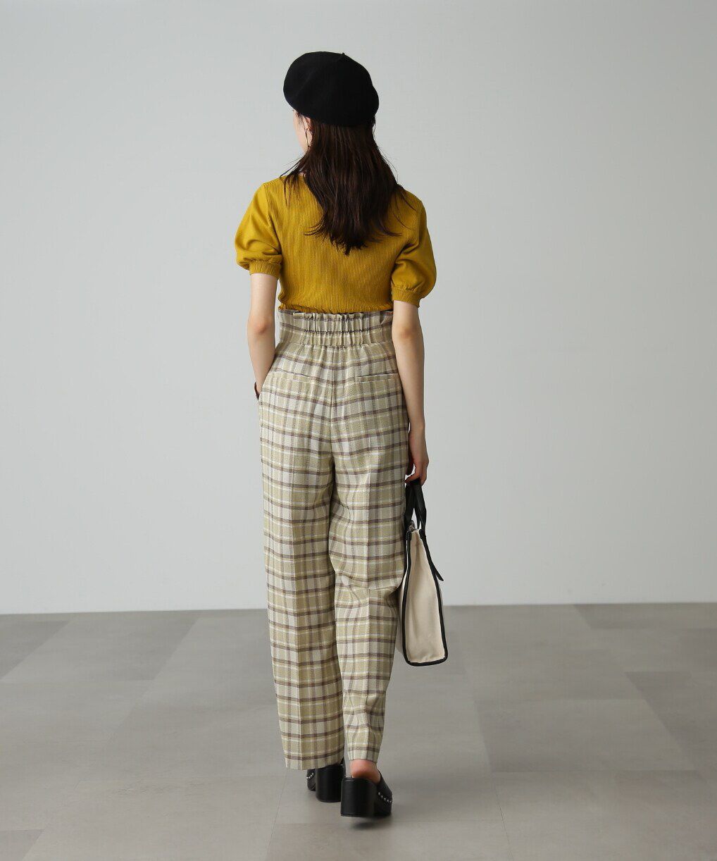  「スクエアネックボリュームスリーブ半袖ニット」|ニット・セーター|