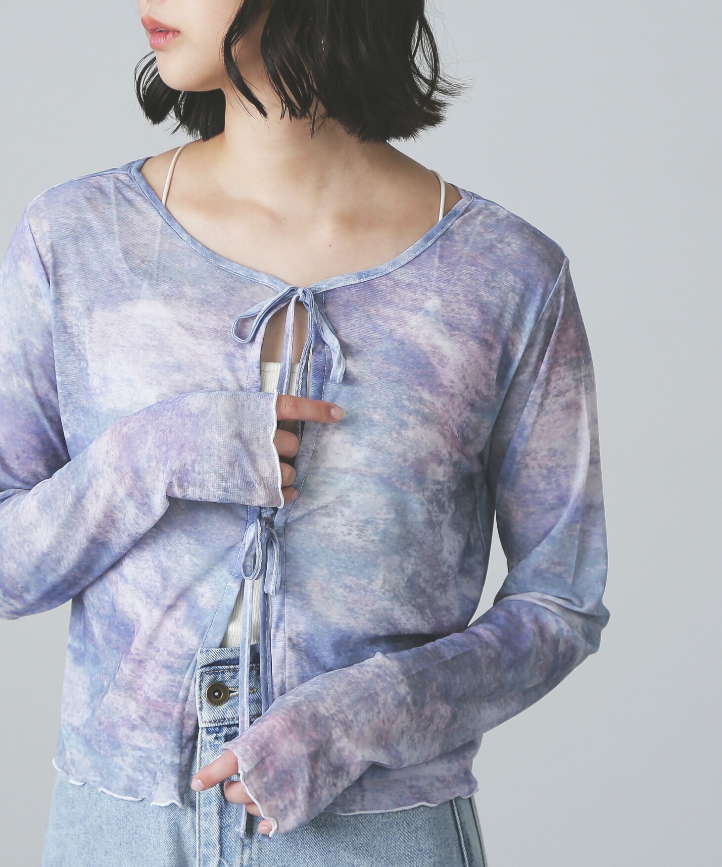  「前後2WAYチュールシアーカーディガン」|Tシャツ・カットソー|