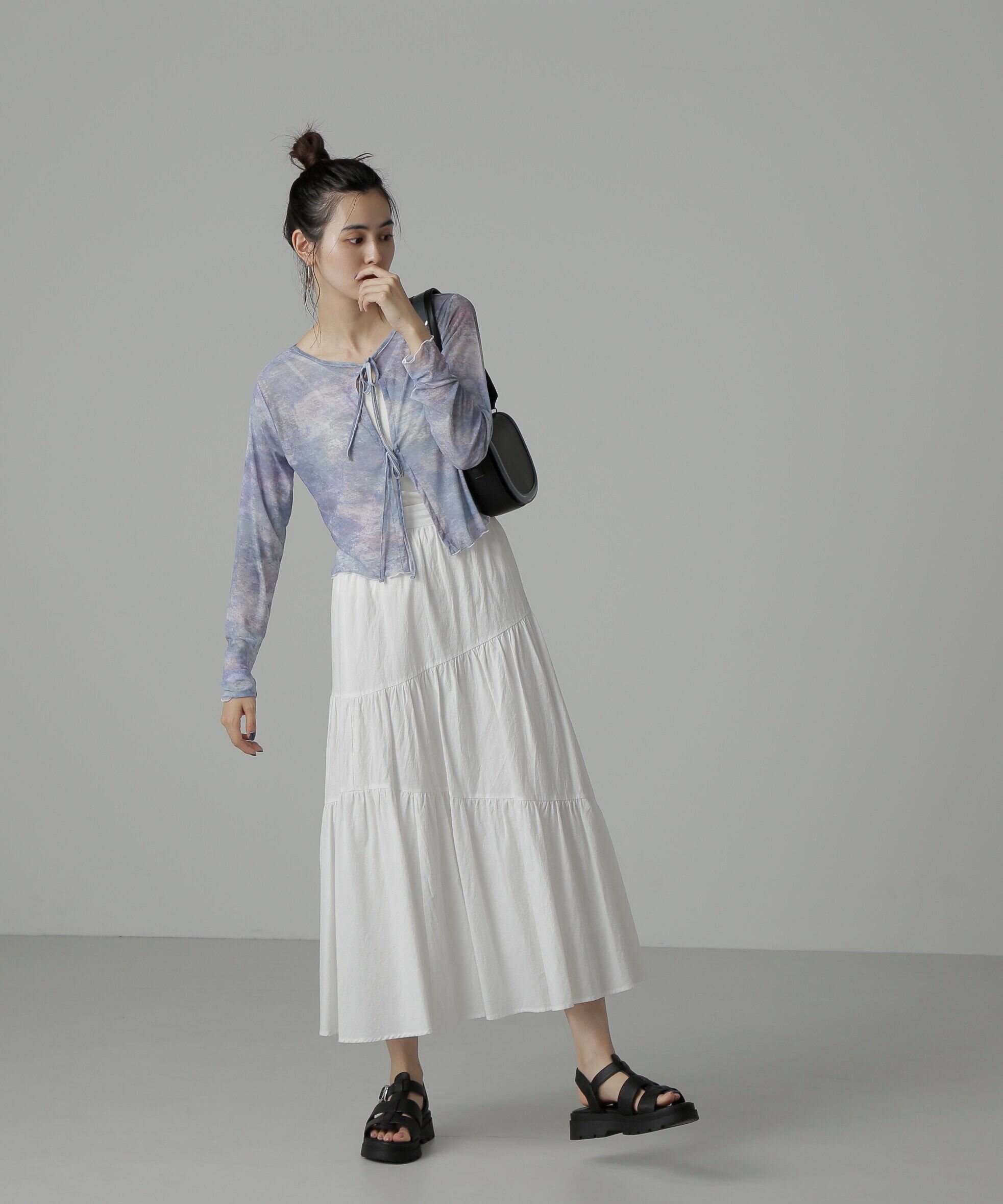  「前後2WAYチュールシアーカーディガン」|Tシャツ・カットソー|