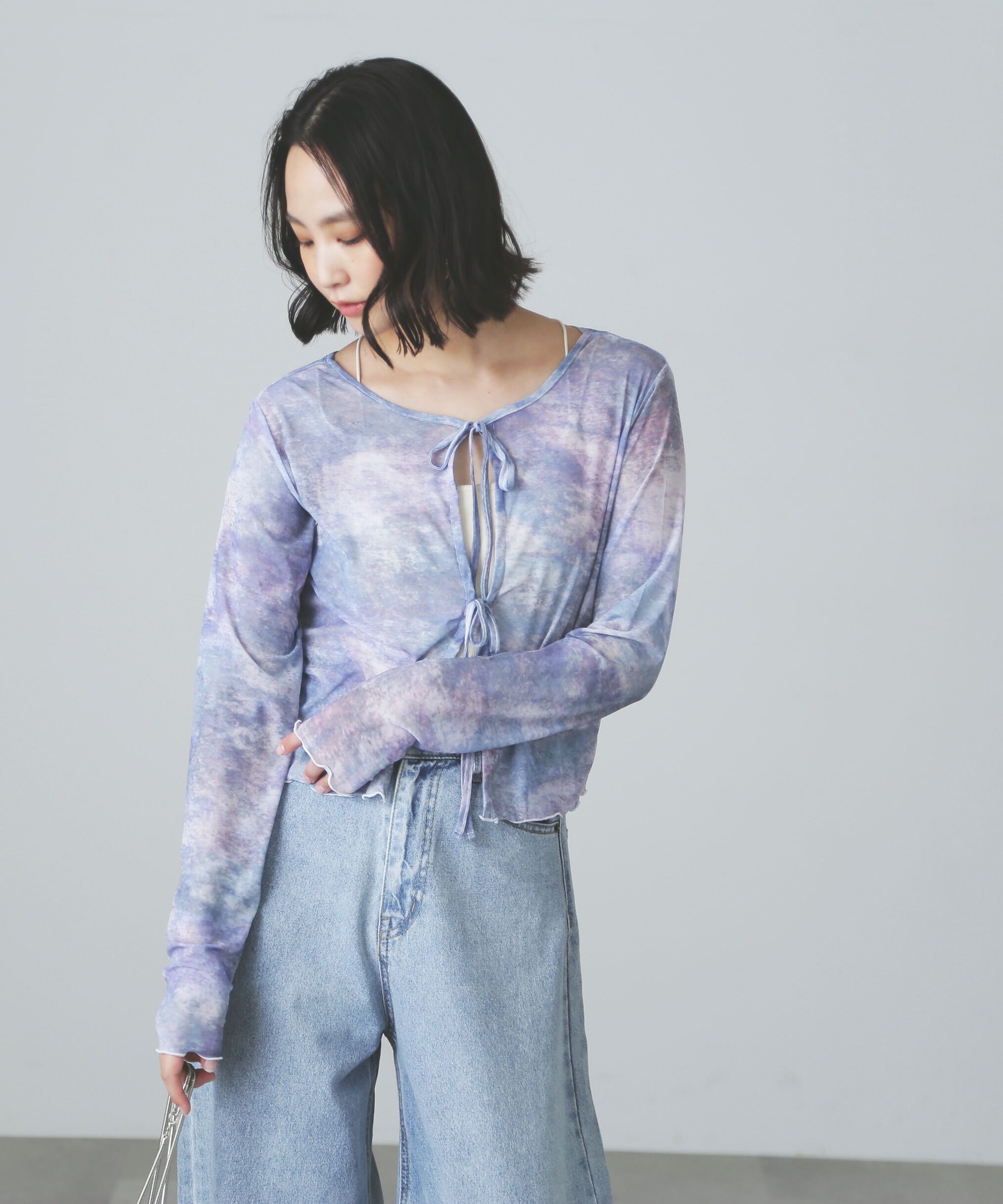  「前後2WAYチュールシアーカーディガン」|Tシャツ・カットソー|