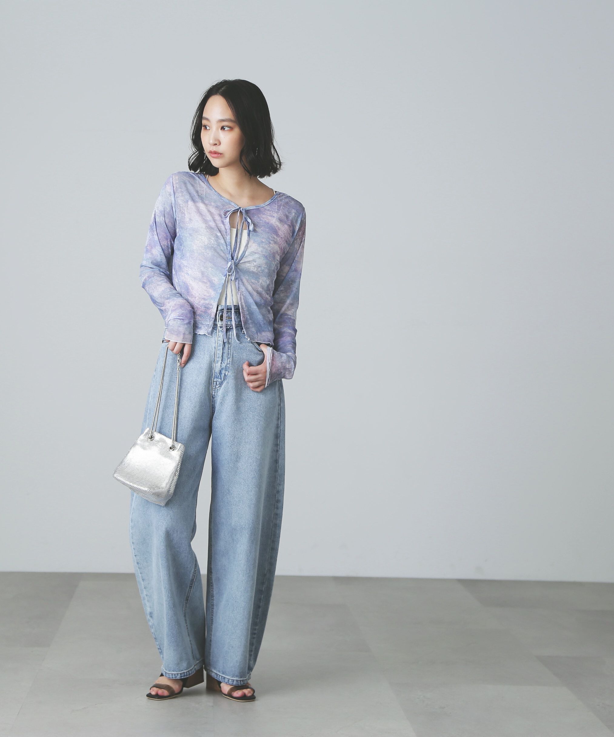  「前後2WAYチュールシアーカーディガン」|Tシャツ・カットソー|