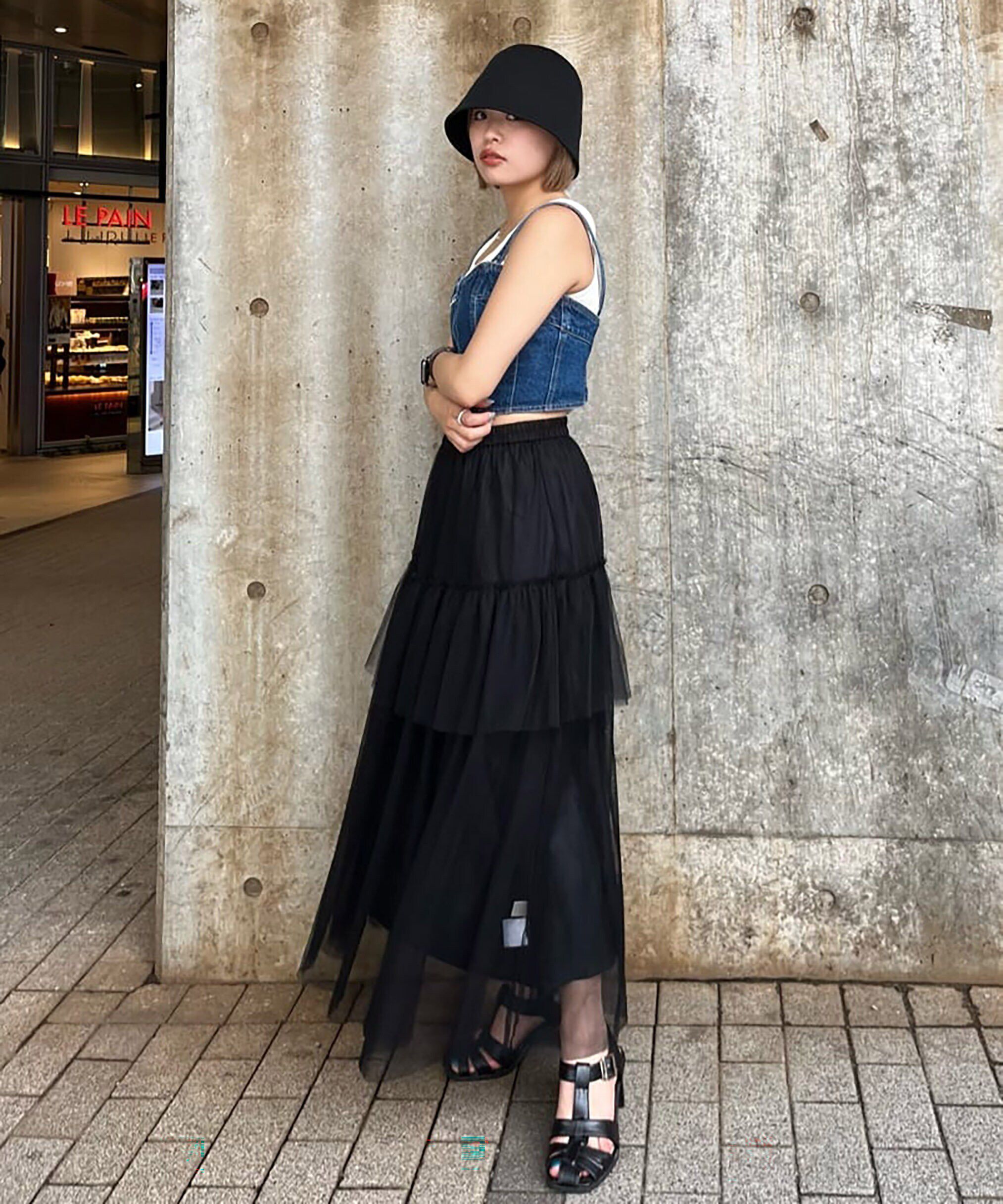  「チュールティアードマキシスカート」|スカート|