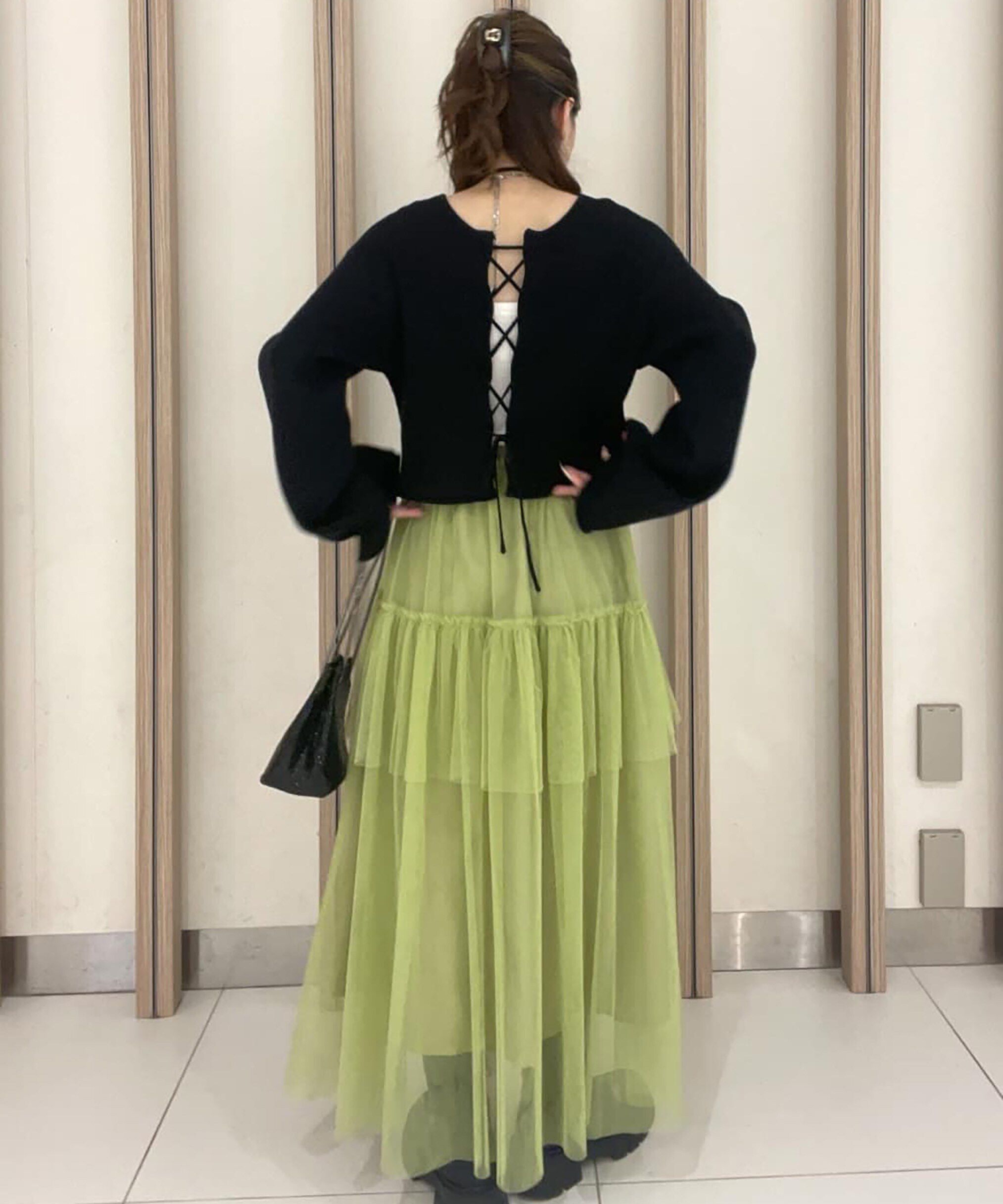 「チュールティアードマキシスカート」|スカート|