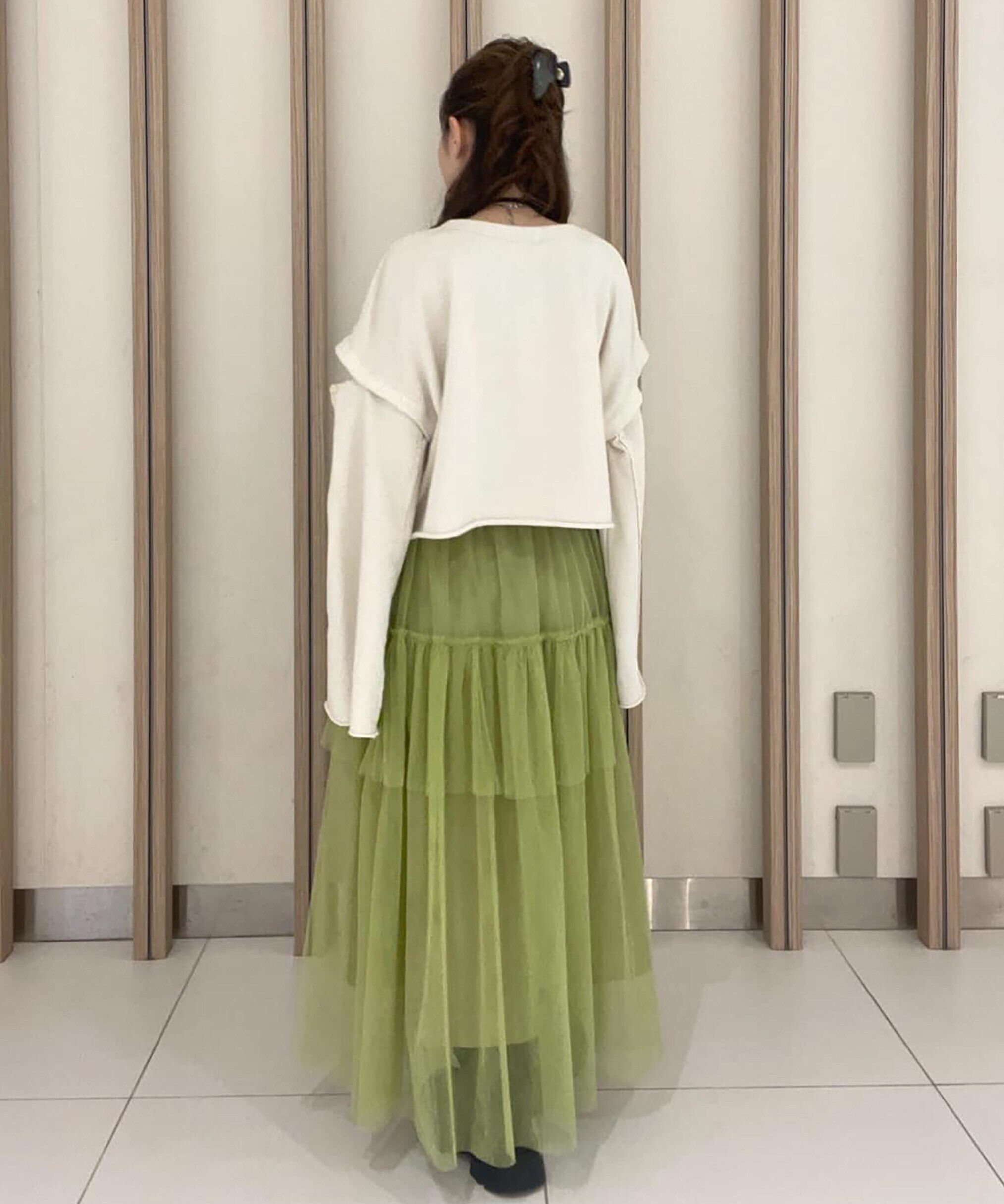  「チュールティアードマキシスカート」|スカート|