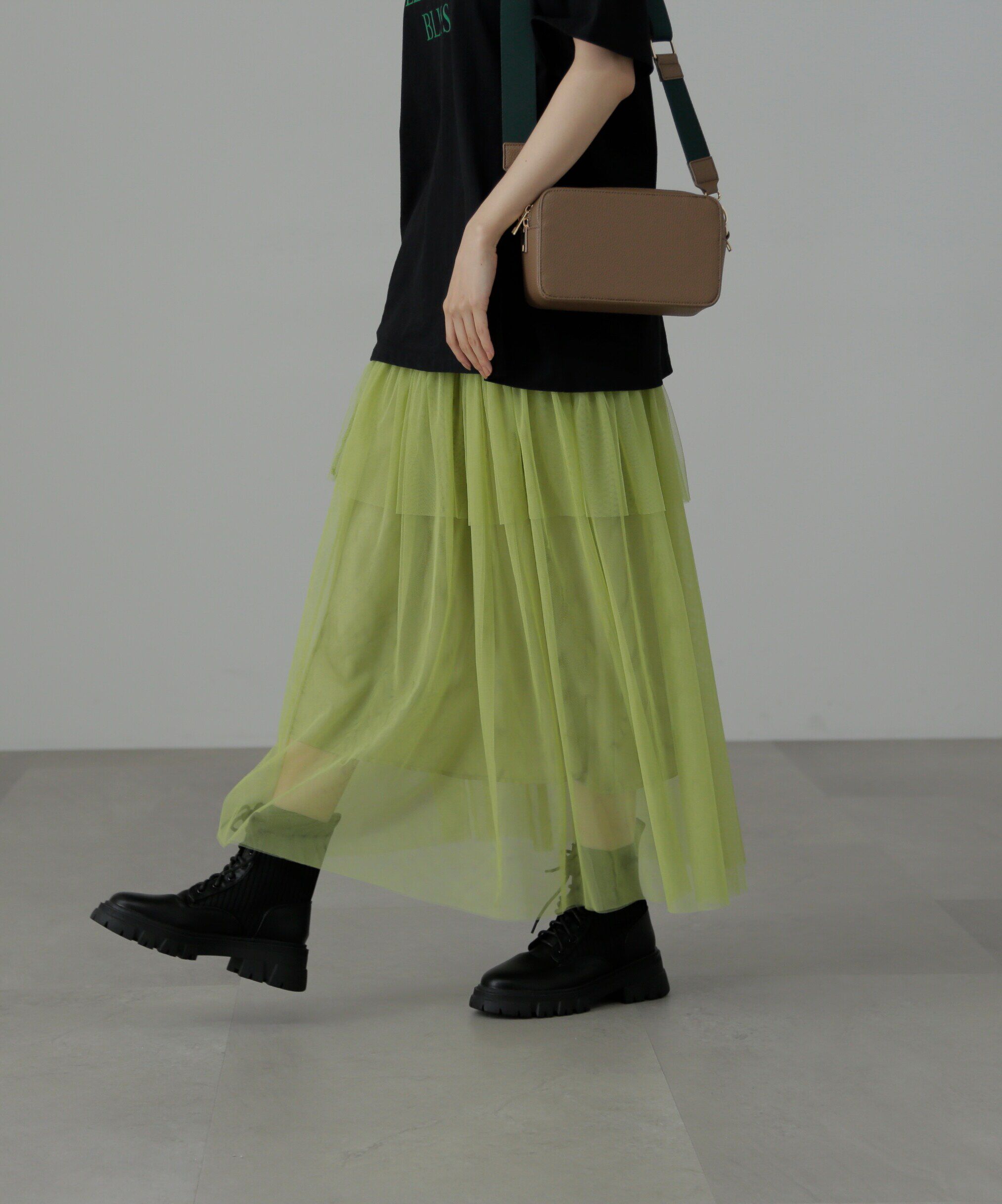  「チュールティアードマキシスカート」|スカート|